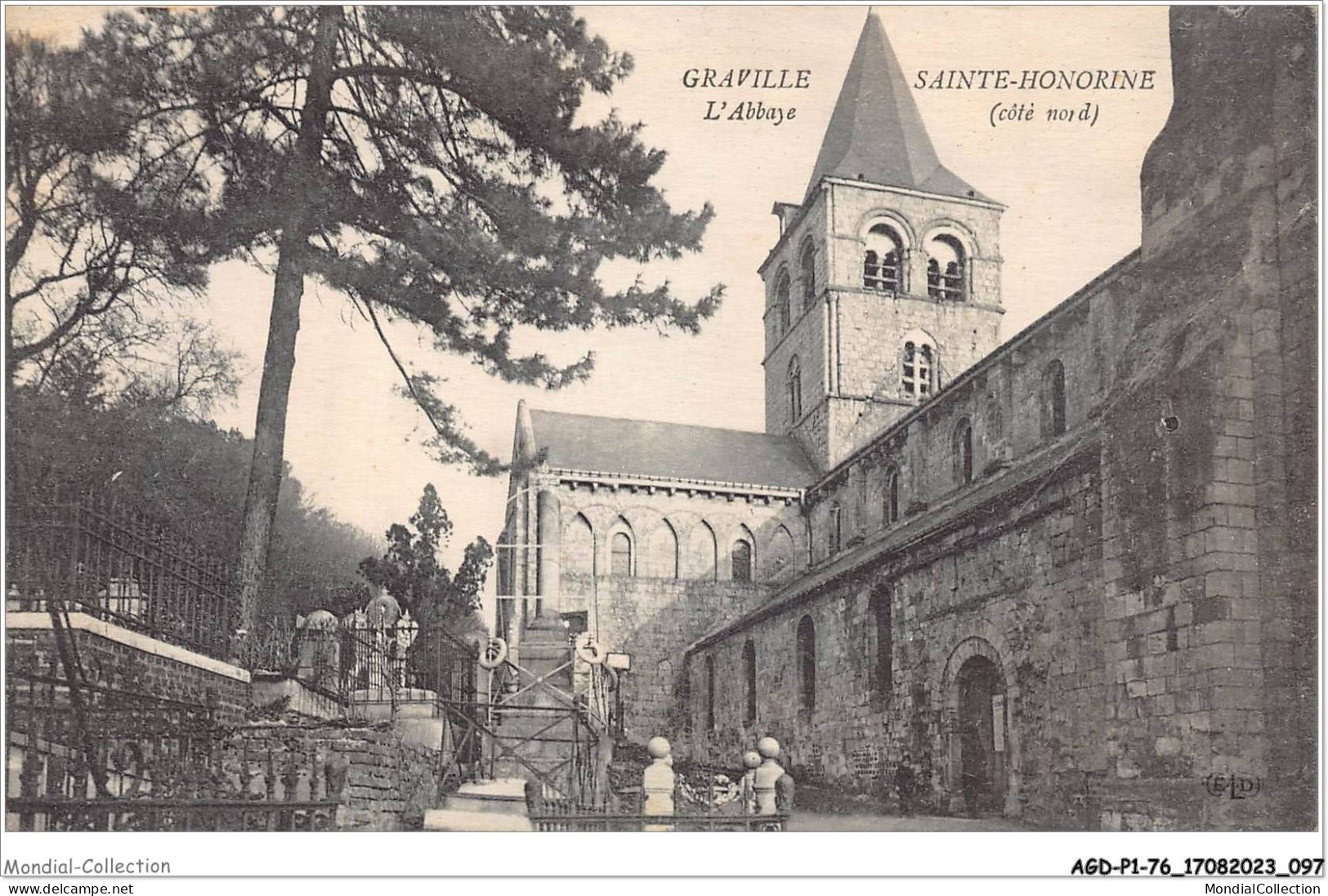 AGDP1-76-0050 - GRAVILLE SAINTE-HONORINE - L'abbaye - Côté Nord  - Graville