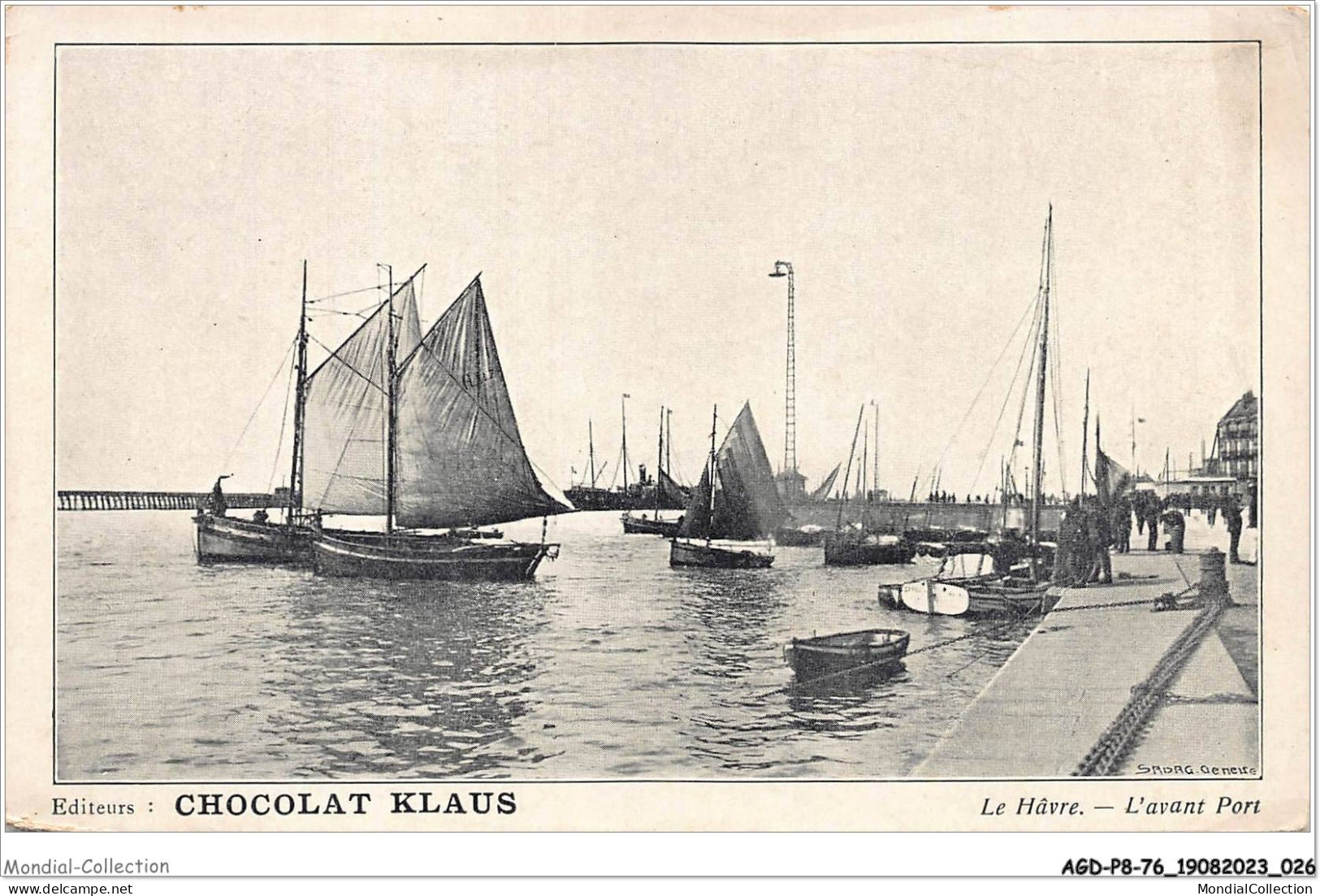 AGDP8-76-0619 - LE HAVRE - L'avant Port - Chocolat Klaus  - Port