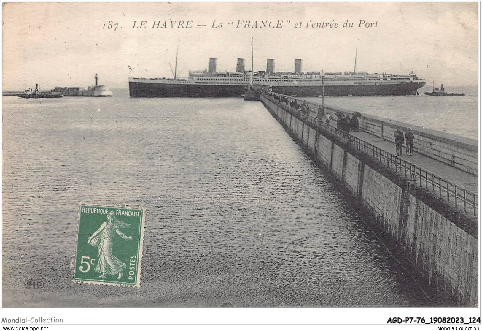 AGDP7-76-0585 - LE HAVRE - La France Et L'entrée Du Port  - Porto