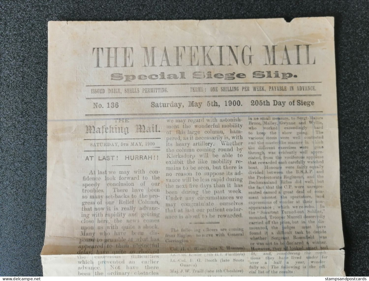 Journal The Mafeking Mail 205e Jour De Siège Newspaper 1900  Guerre Anglo-boer War Baden Powell Scouts Scouting - Storia Postale