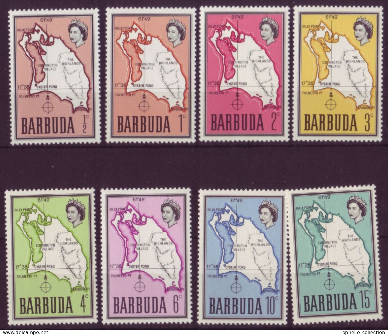 Amérique - Barbuda - Quenn Elisabeth II - 8 Timbre Différents - 7263 - Barbades (1966-...)