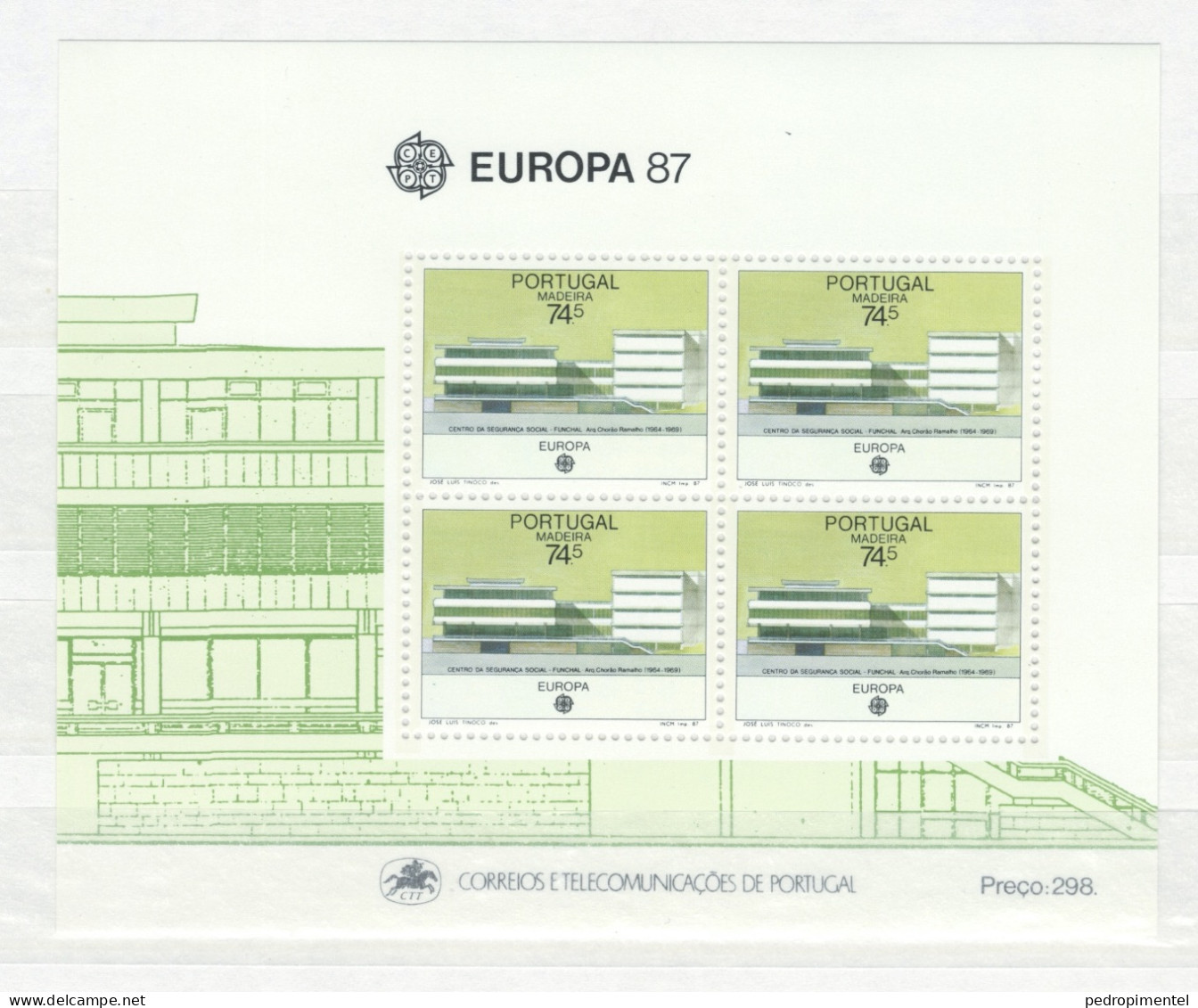 Portugal Madeira 1987 "Europa CEPT Architecture" Condition MNH OG Mundifil #1800&1801 (2 Minisheets) - Ungebraucht