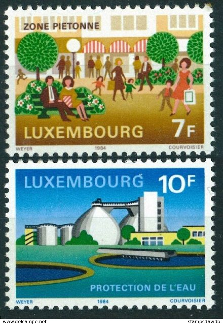 1984 Luxembourg 1095-1096 Environmental Protection - Ungebraucht