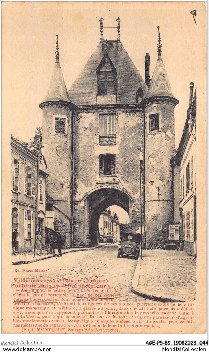 AGEP5-89-0423 - VILLENEUVE-sur-YONNE - Porte De Joigny - Côté Intérieur - Villeneuve-sur-Yonne