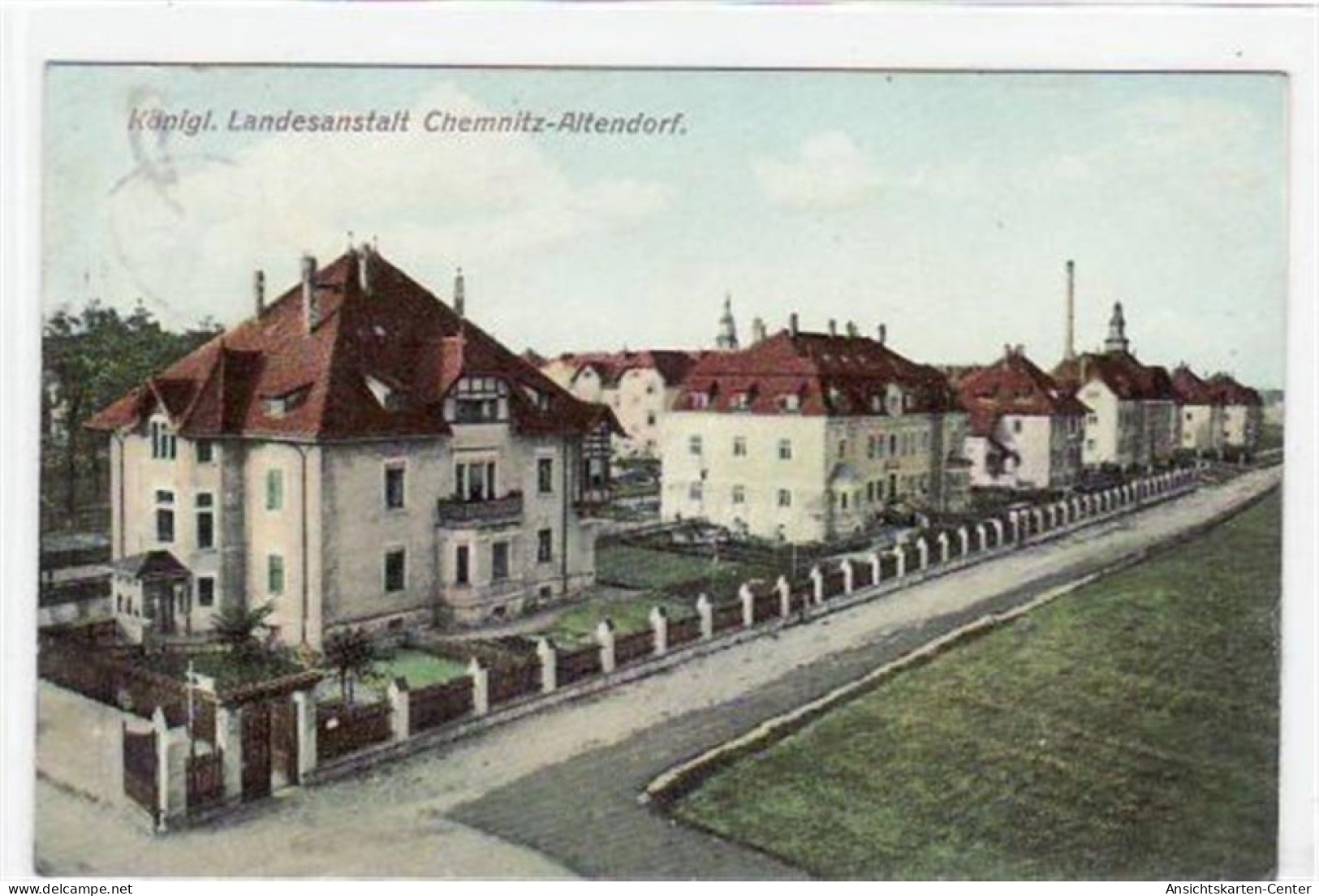 39033107 - Chemnitz - Altendorf Mit Koenigl. Landesanstalt Gelaufen Von 1908. Leicht Buegig, Leichte Stempelspuren, Son - Chemnitz
