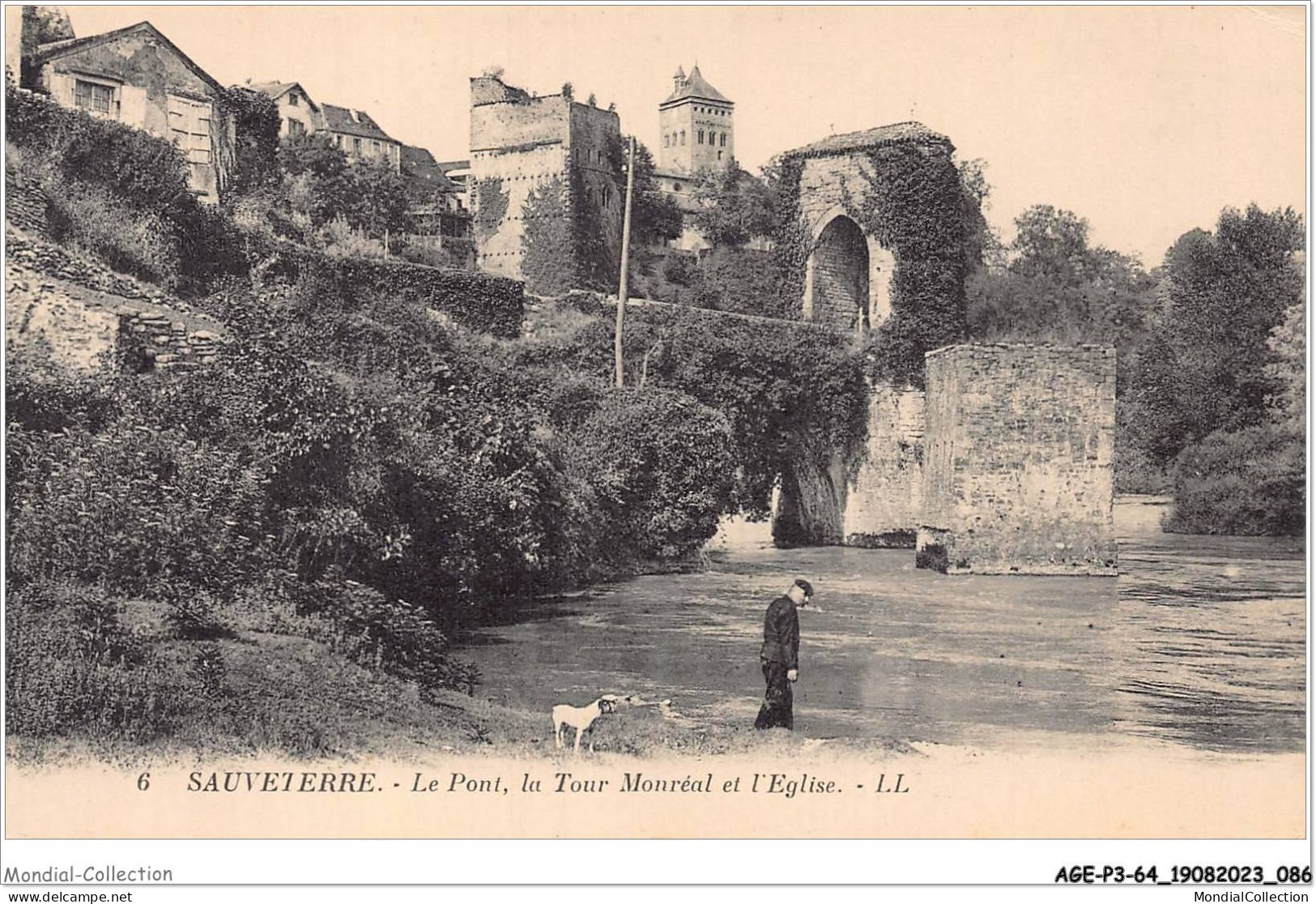 AGEP3-64-0236 - SAUVETERRE - Le Pont - La Tour Monréal Et L'église - Sauveterre De Bearn