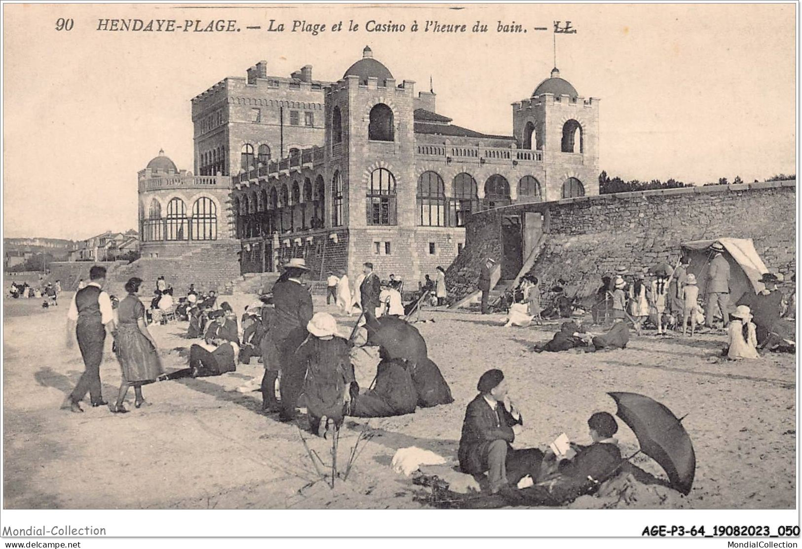 AGEP3-64-0218 - HENDAYE-PLAGE - La Plage Et Le Casino à L'heure Du Bain - Hendaye