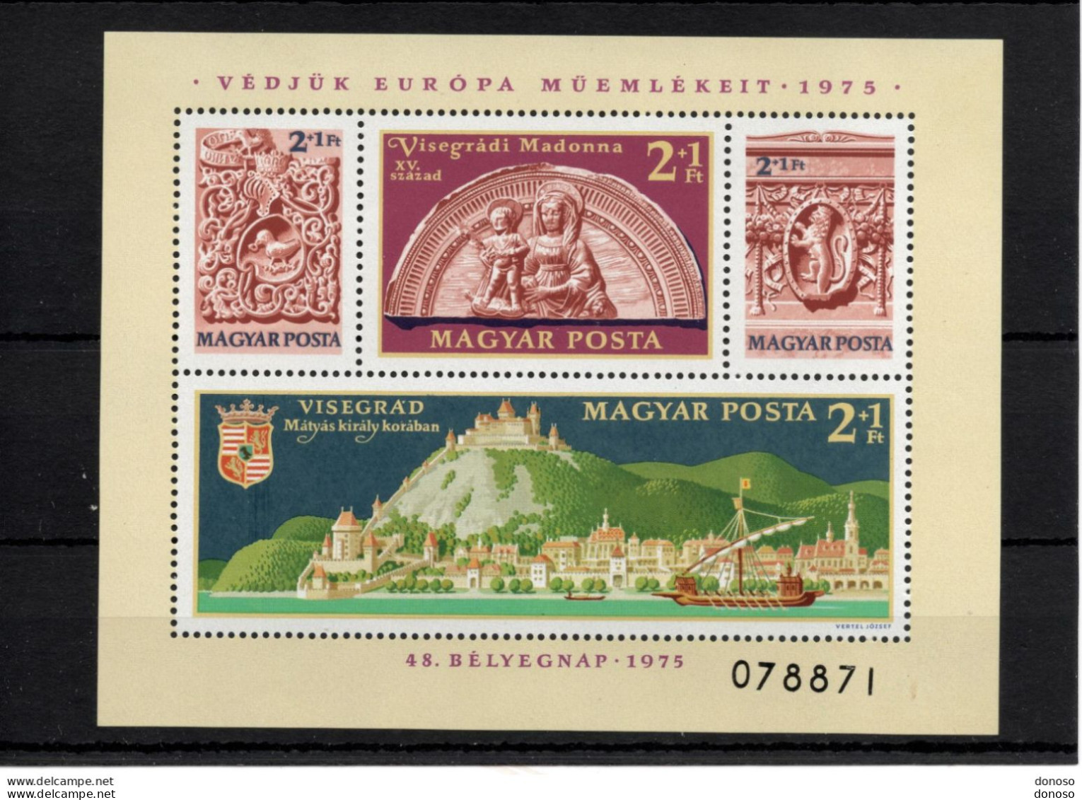 HONGRIE 1975 Journée Du Timbre, Château De Visegrad Yvert BF 121, Michel Block 115 NEUF** MNH Cote 15 Euros - Blocks & Sheetlets