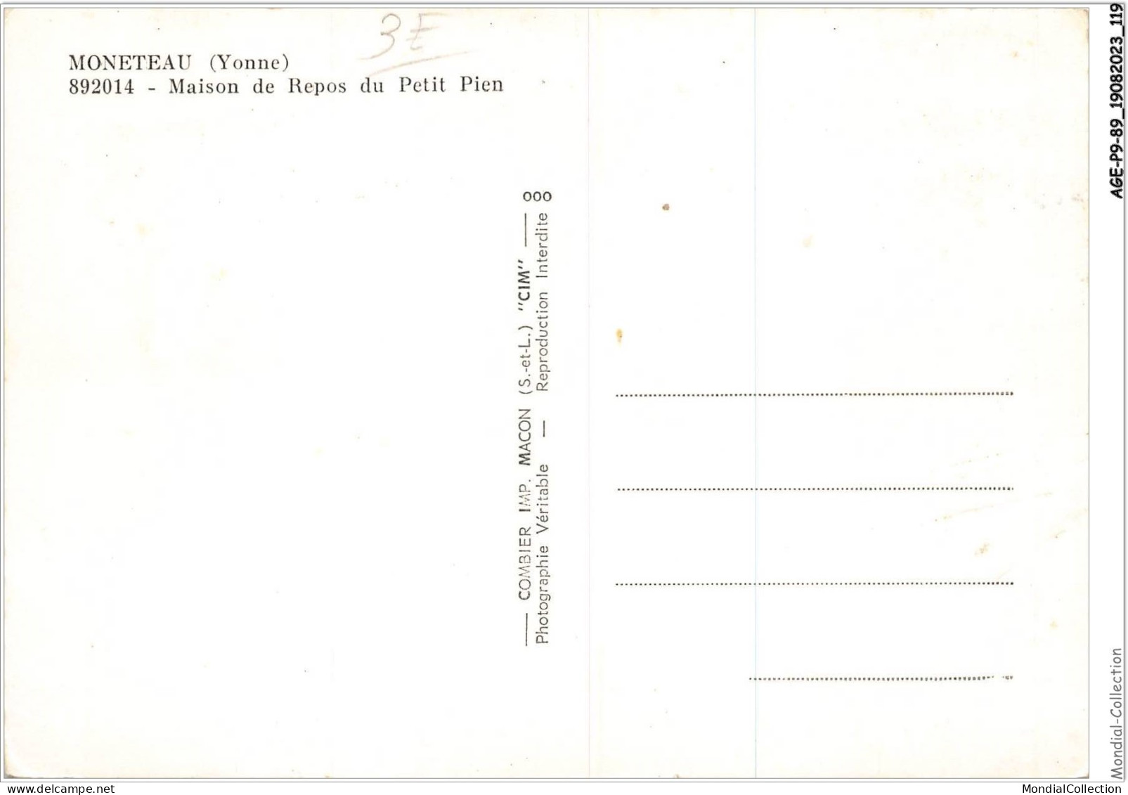 AGEP9-89-0872 - MONETEAU - Yonne - Maison De Repos Du Petit Pien - Moneteau