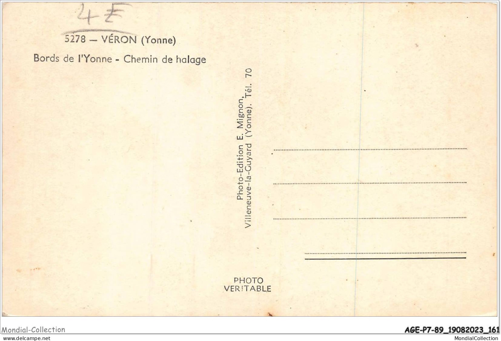 AGEP7-89-0661 - VERON - Yonne - Bords De L'yonne - Chemin De Halage - Veron