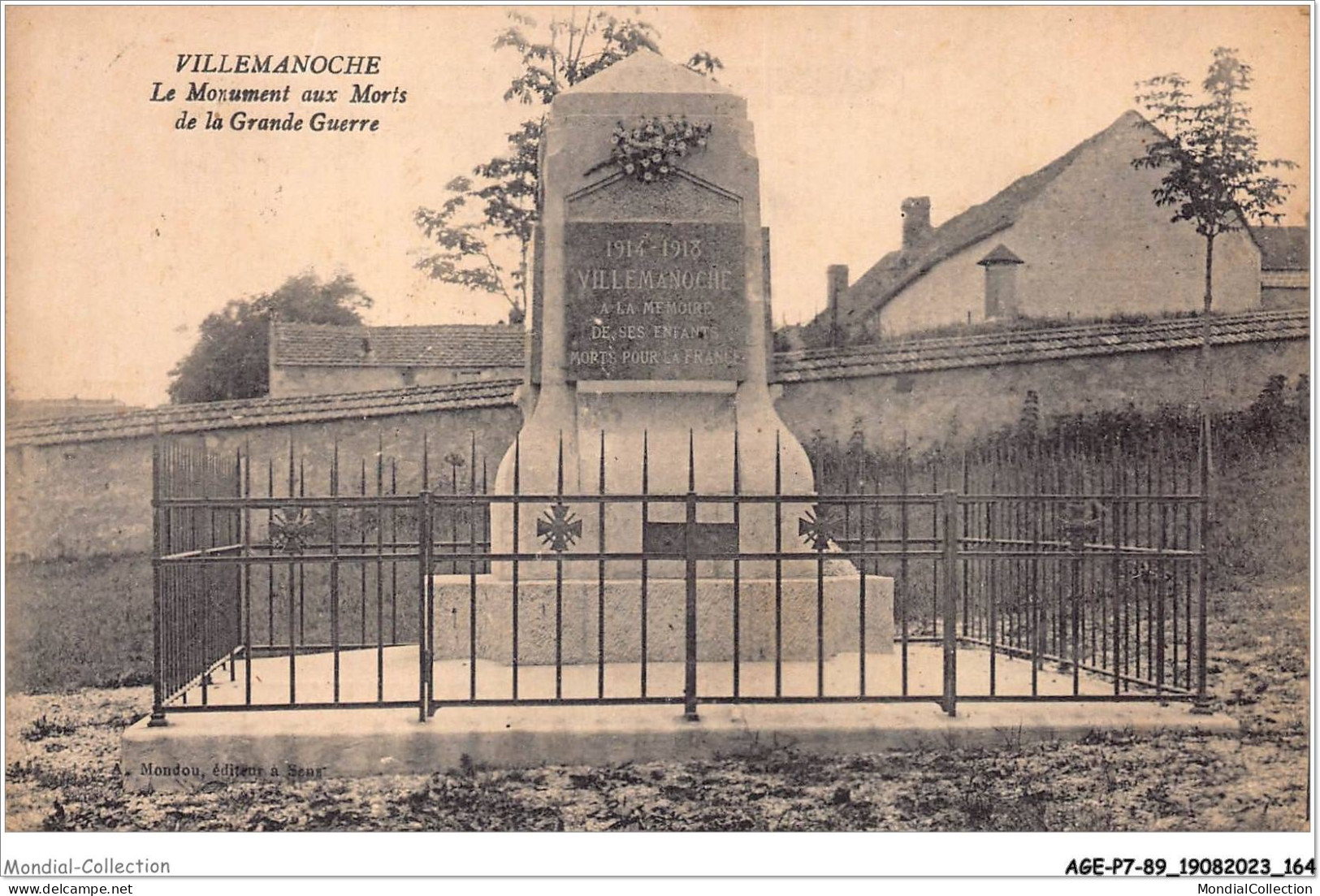 AGEP7-89-0663 - VILLEMANOCHE - Le Monument Aux Morts De La Grande Guerre - Sens