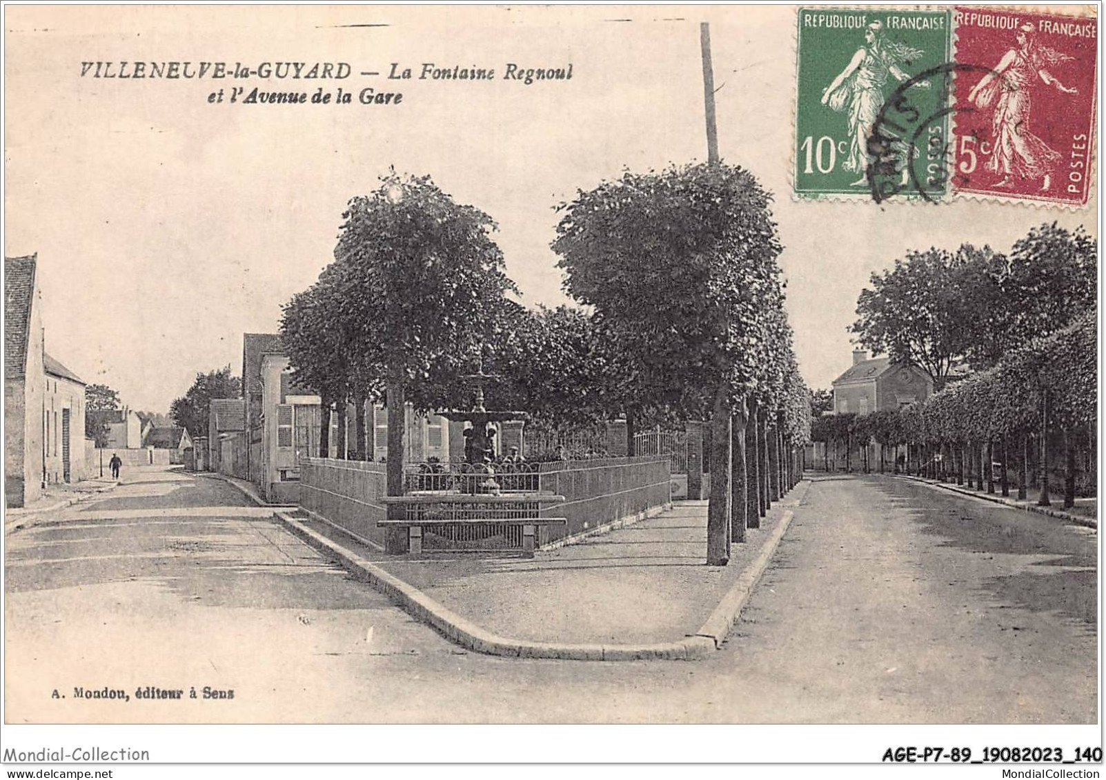 AGEP7-89-0651 - VILLENEUVE-la-GUYARD - La Fontaine Regnoul Et L'avenue De La Gare - Villeneuve-la-Guyard