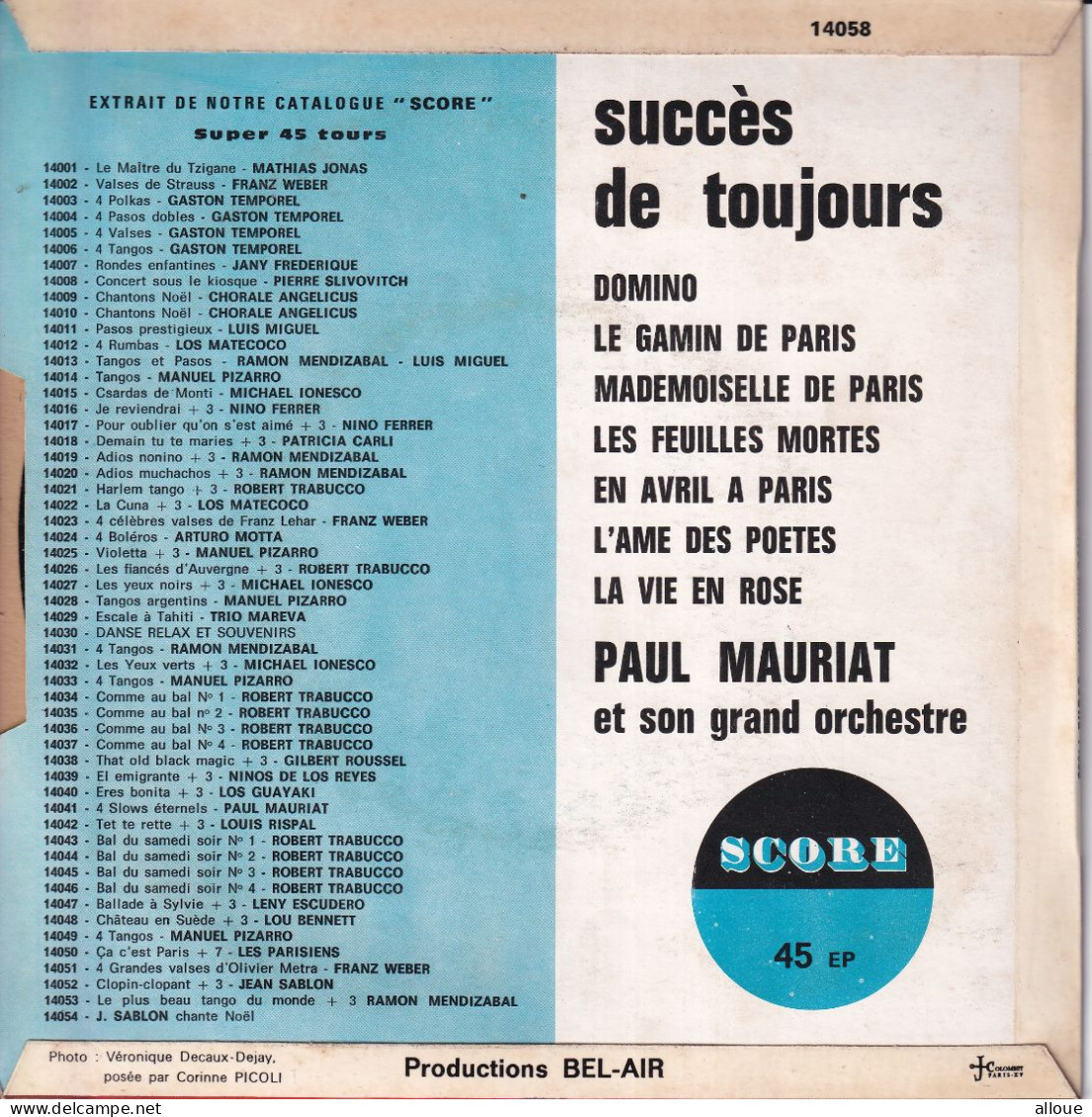 PAUL MAURIAT - SUCCES DE TOUJOURS - FR EP - MADEMOISELLE DE PARIS + 6 - Strumentali
