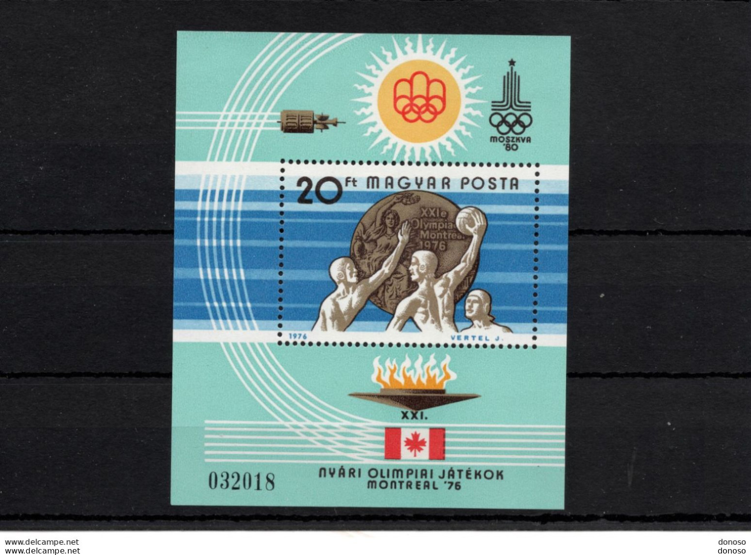 HONGRIE 1976 JEUX OLYMPIQUES DE MONTREAL Yvert BF 128; Michel Block 122 NEUF** MNH Cote 7 Euros - Blocks & Sheetlets