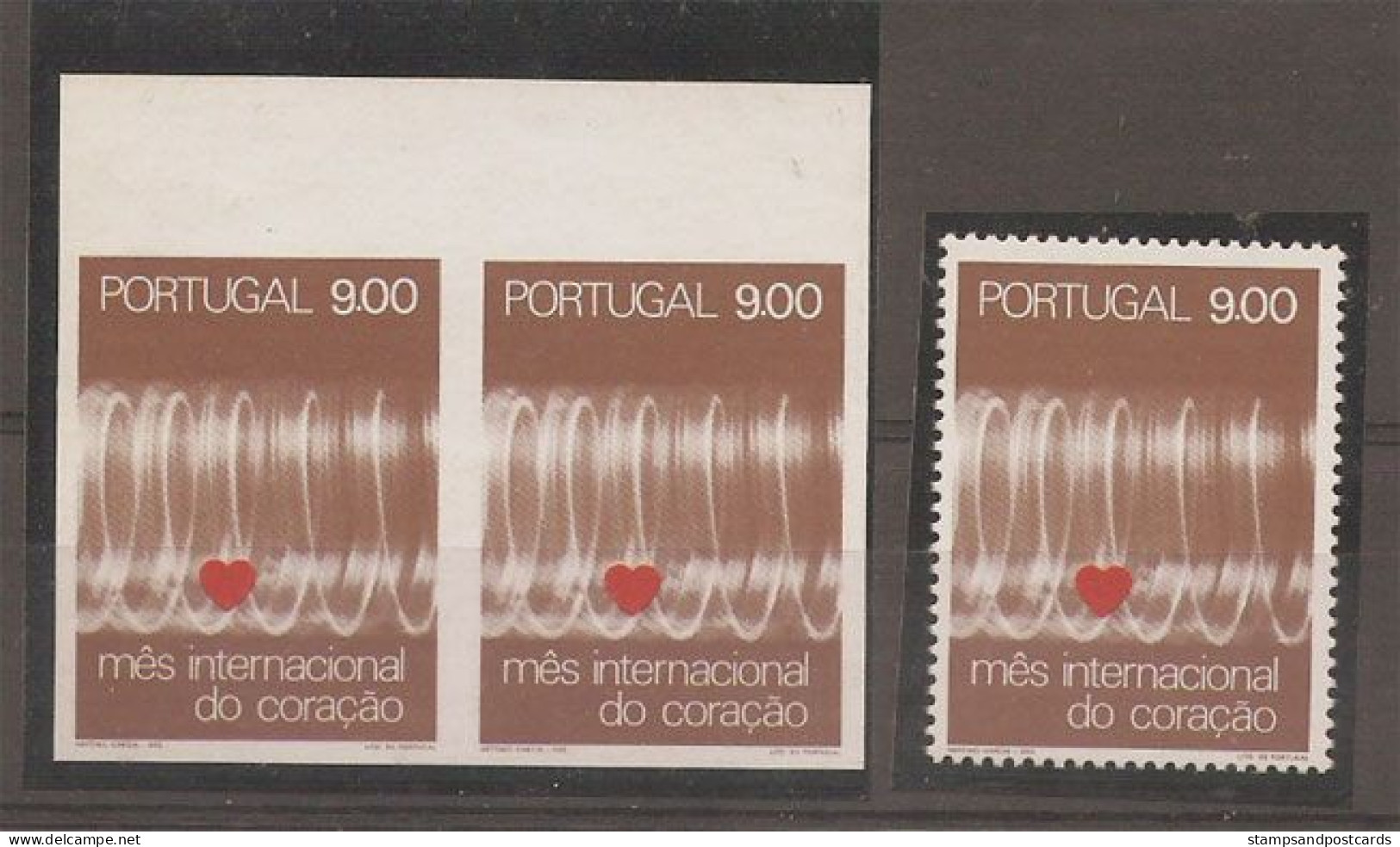 Portugal Épreuve Non Dentelé Rare Mois Internationale Du Coeur 1972 Cardiologie Medicine Rare Proof Hearth Cardiology - Medicine