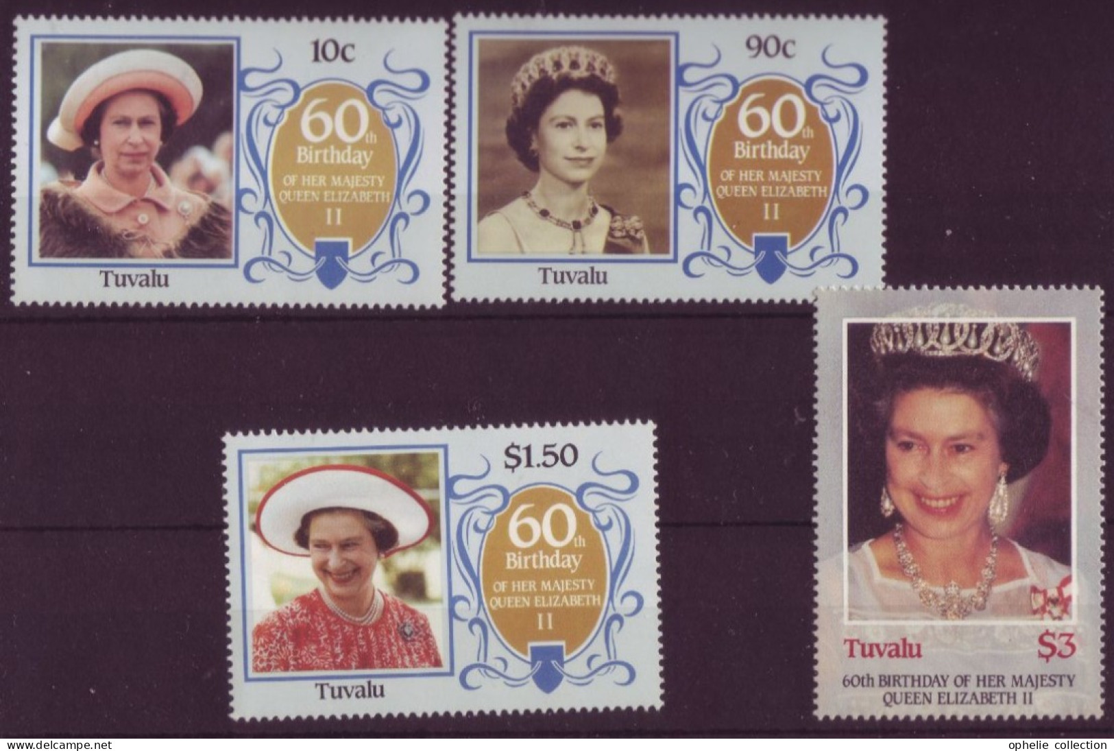 Océanie - Nui-Tuvalu - 60th Birthday Of Her Majesty Queen Elisabeth II - 6 Timbres Différents - 7270 - Tuvalu