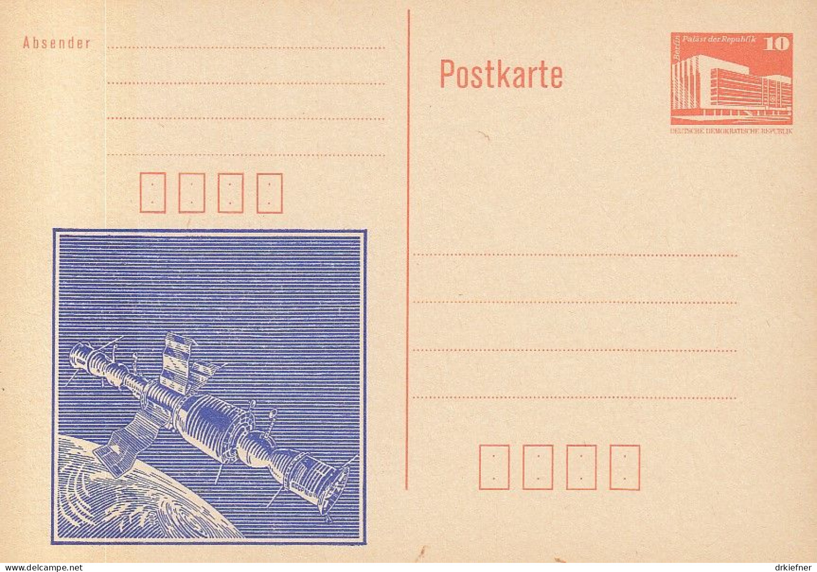 DDR PP 19 I, Ungebraucht, Sojus Weltraumstation, 1988 - Private Postcards - Mint
