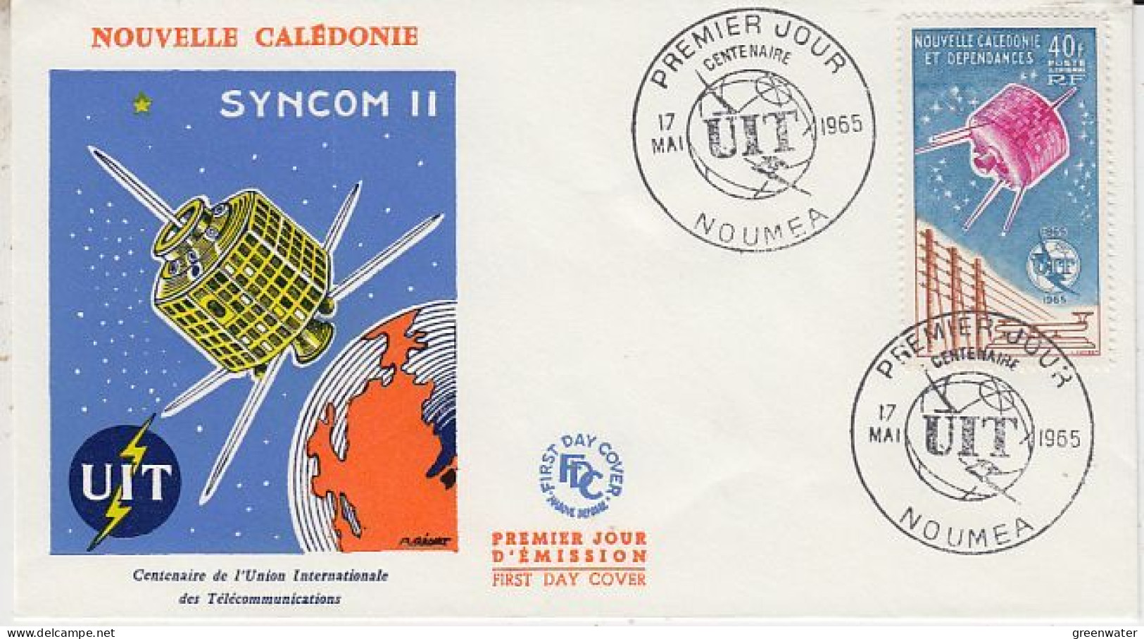 Nouvelle Caledonie UIT/ITU Syncom II 1v FDC 1965 (OO158) - Oceanië