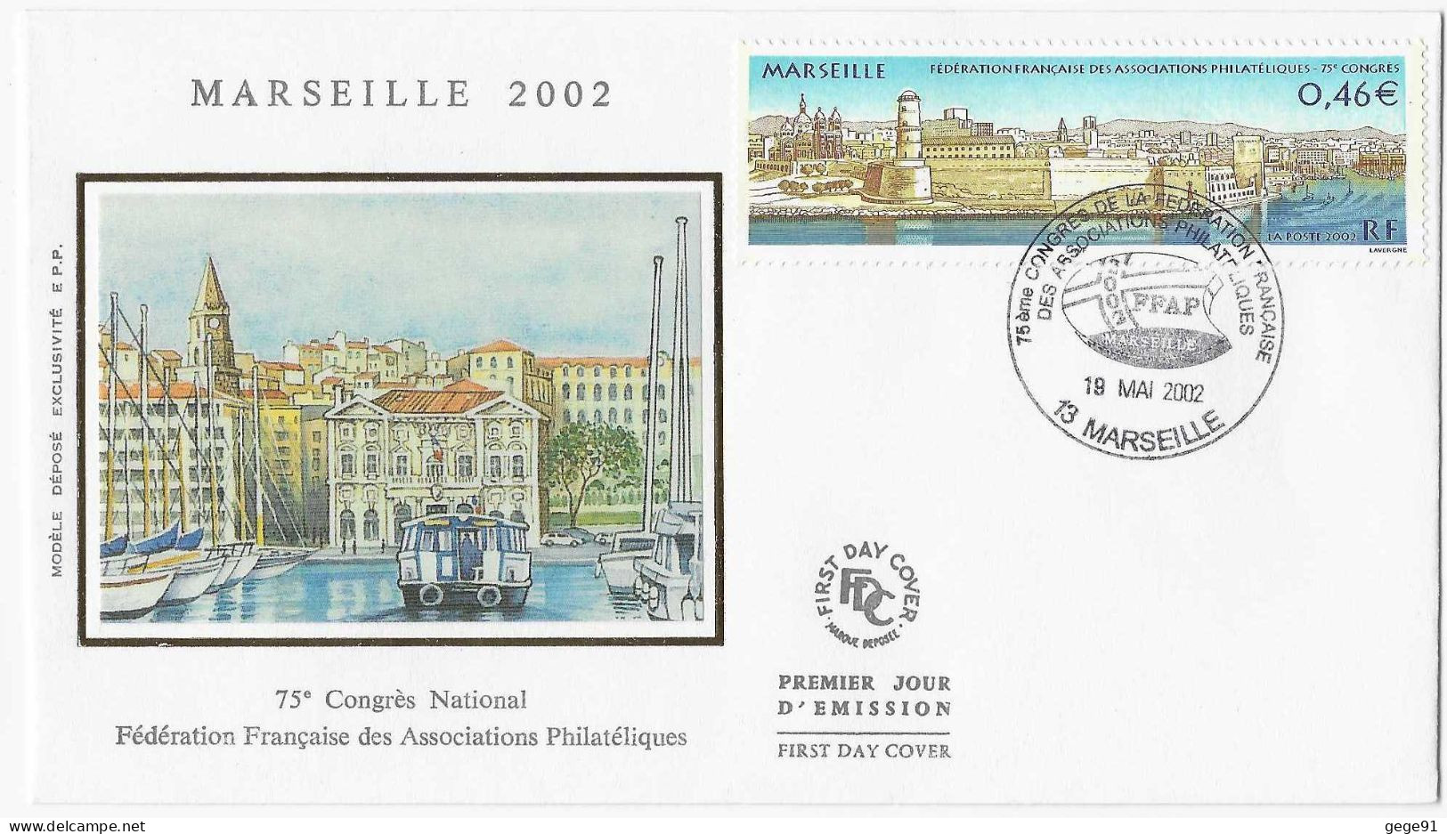 Cachet Illustré Du 75e Congrès De La Fédération Française Des Associations Philatéliques - Sur YT 3489 Marseille - Bolli Commemorativi
