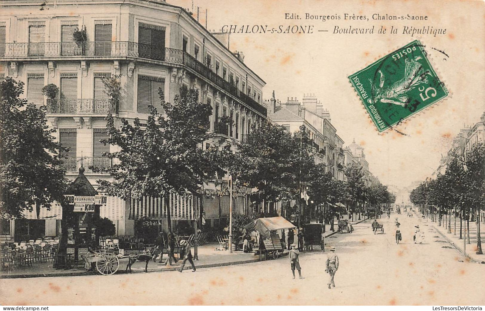 FRANCE - Châlon Sur Saône - Boulevard De La République - Edit Bourgeois Frères - Animé - Carte Postale Ancienne - Chalon Sur Saone