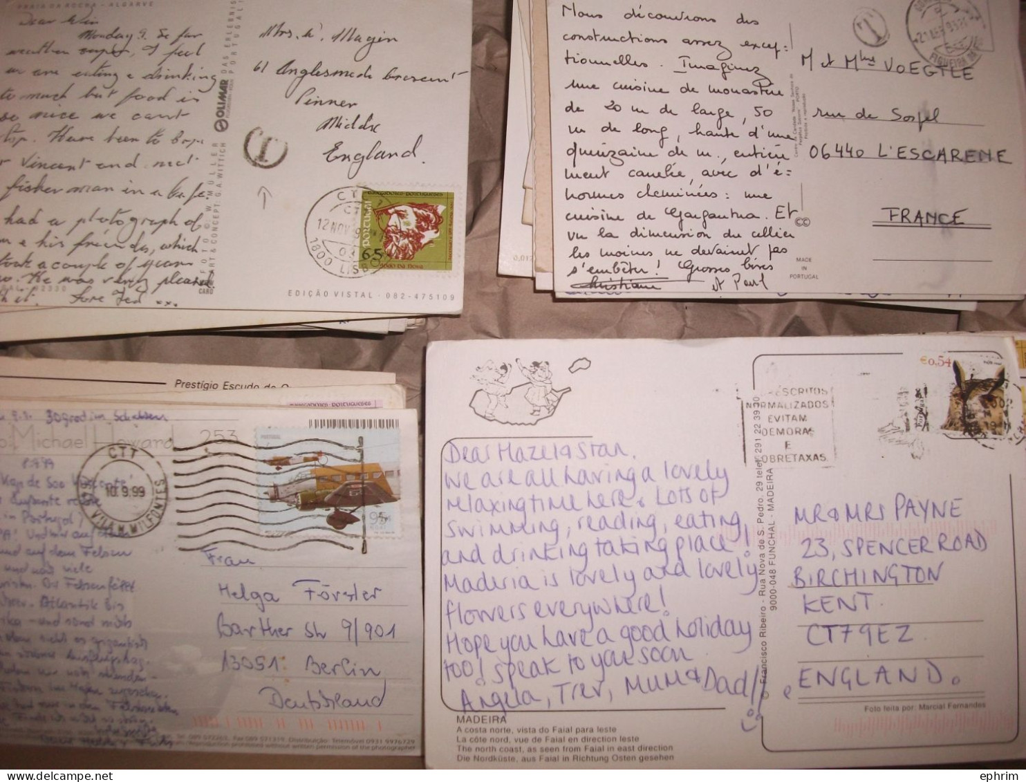 PORTUGAL Gros lot varié de + 2000 Cartes Postales Affranchies Timbres Timbre Stamp Picture Postcard Bilhete Postal Sello