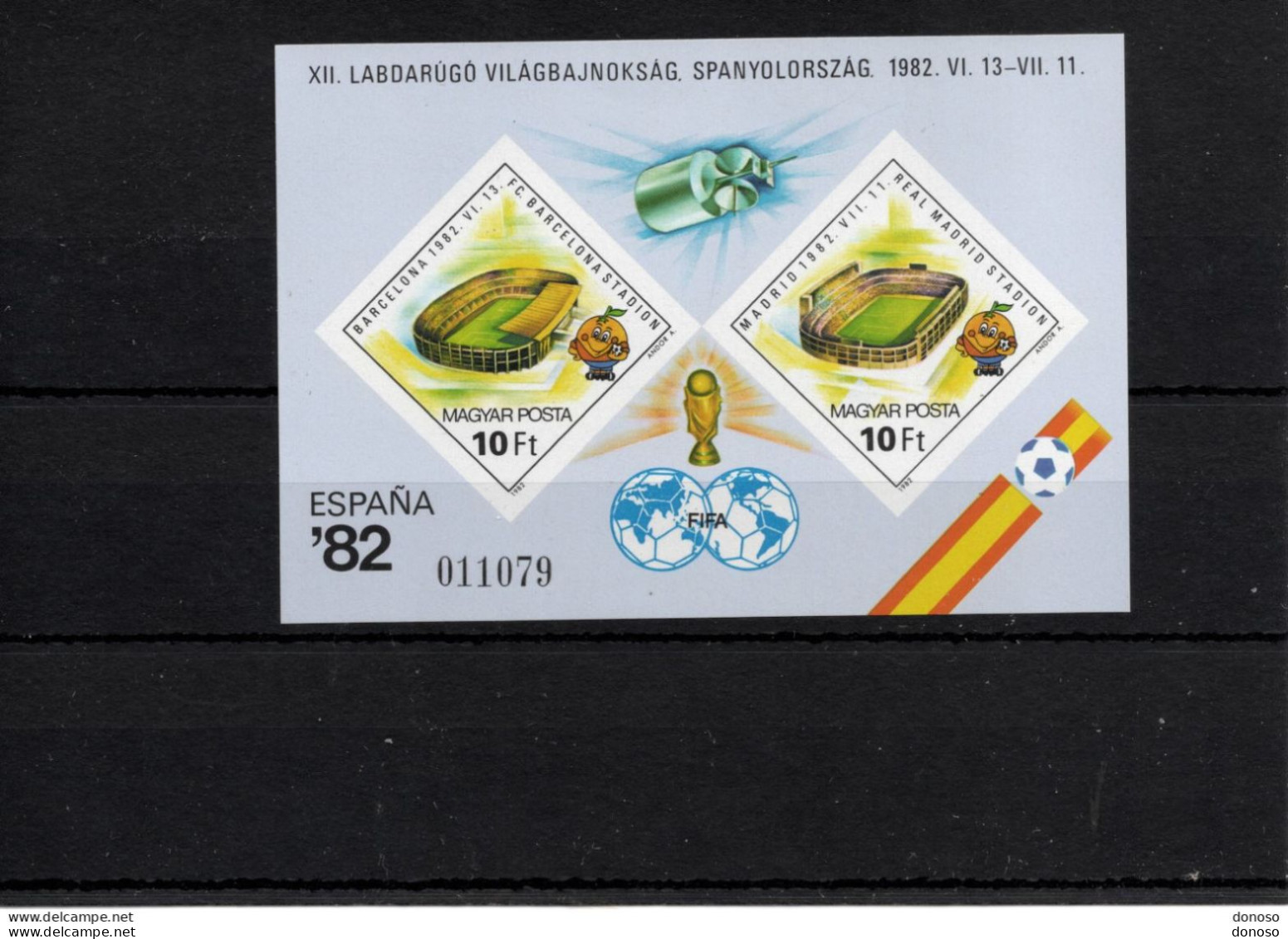HONGRIE 1982 Coupe Du Monde De Football Yvert BF 158 ND, Michel Bl 155 B NEUF** MNH Cote 35 Euros - Blocks & Sheetlets