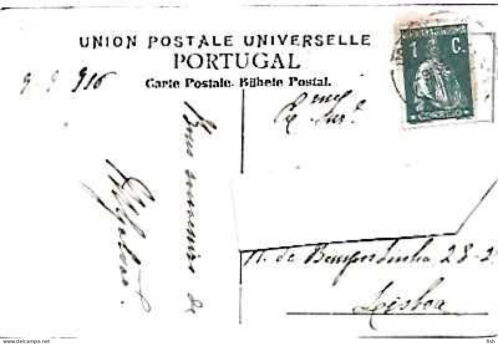 Portugal & Marcofilia, Caldas Da Rainha, Um Trecho Do Parque, Ed. T. Caldense, Lisboa 1916 (44567) - Brieven En Documenten