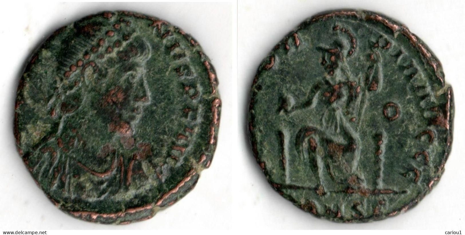 C1 GRATIEN Gratianus CONSTANTINOPLE Ae3 / Concordia AVGGG Ric 56 Port Inclus France - The End Of Empire (363 AD To 476 AD)