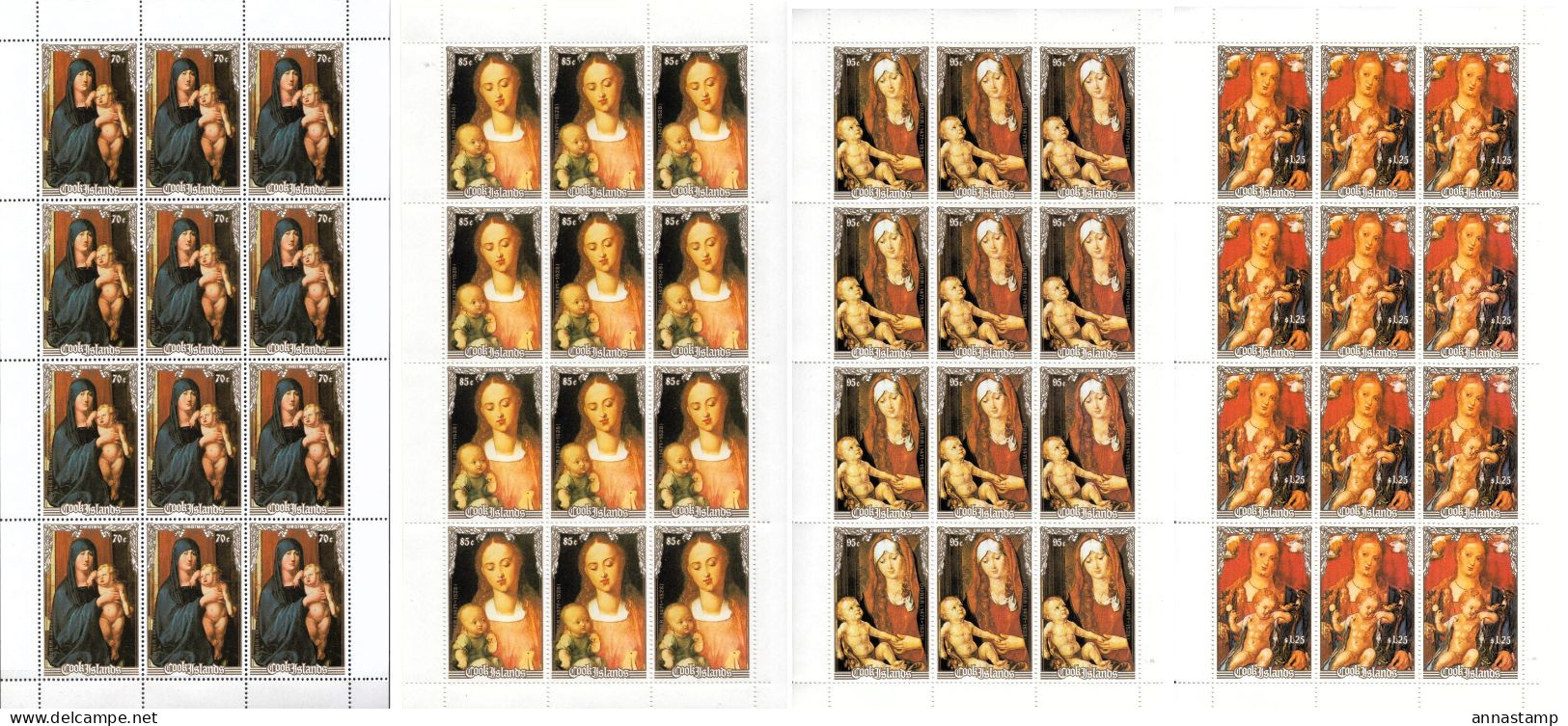 Cook Islands MNH Set In Full Sheets - Weihnachten