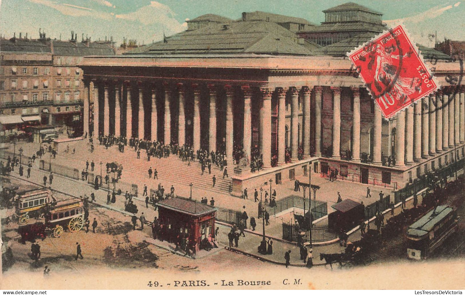 FRANCE - Paris - La Bourse - Animé - CM - Carte Postale Ancienne - Autres Monuments, édifices