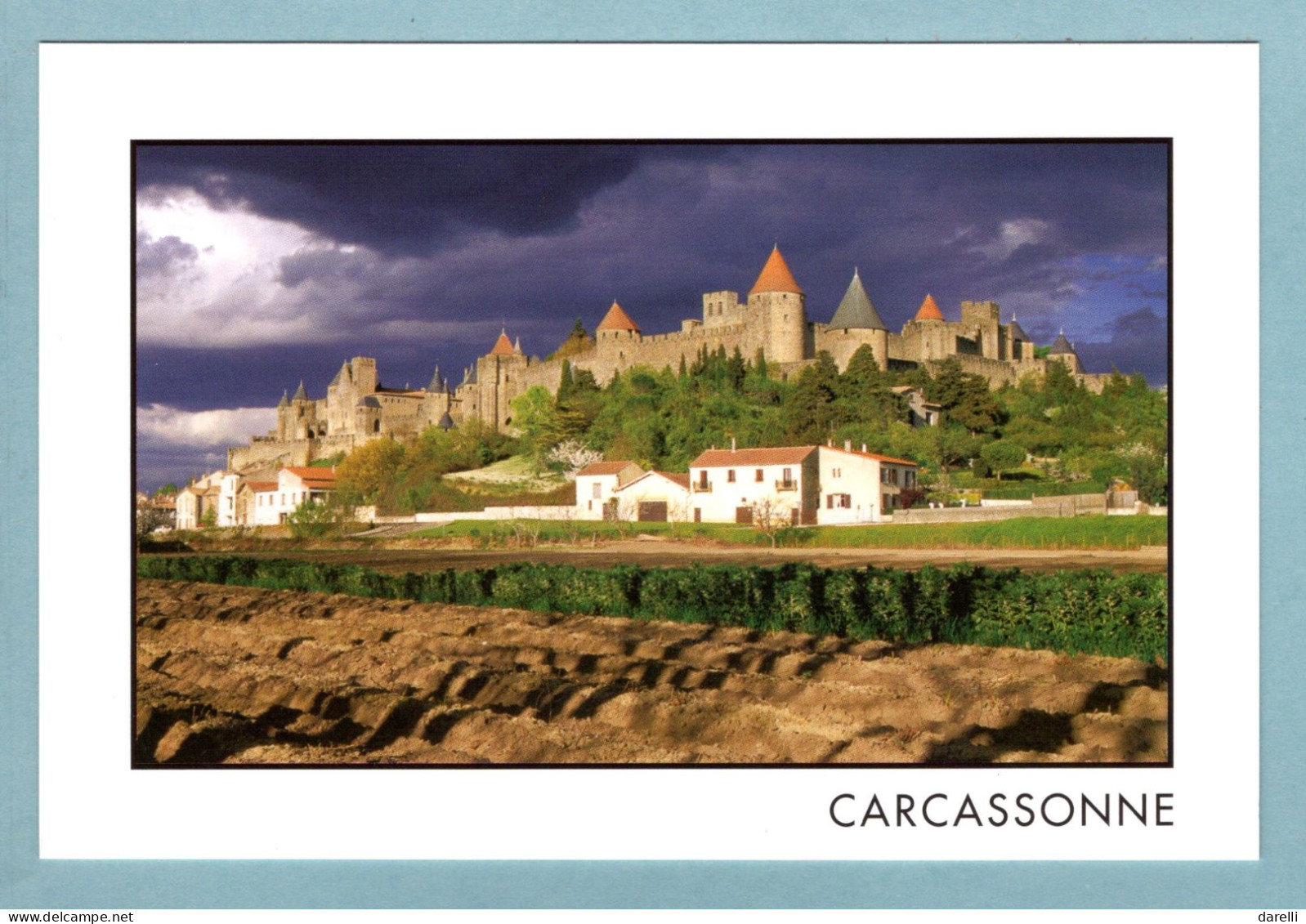 CP 11 - Carcassonne - Temps D'orage Sur La Cité - Grand Format : 16,50 Cm X 11 Cm - Carcassonne