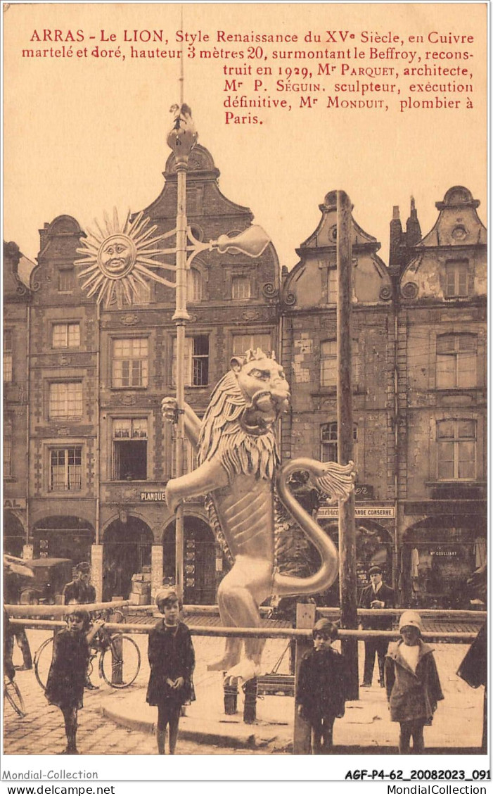 AGFP4-62-0339 - ARRAS - Le Lion - Style Renaissance Du XVe Siècle  - Arras