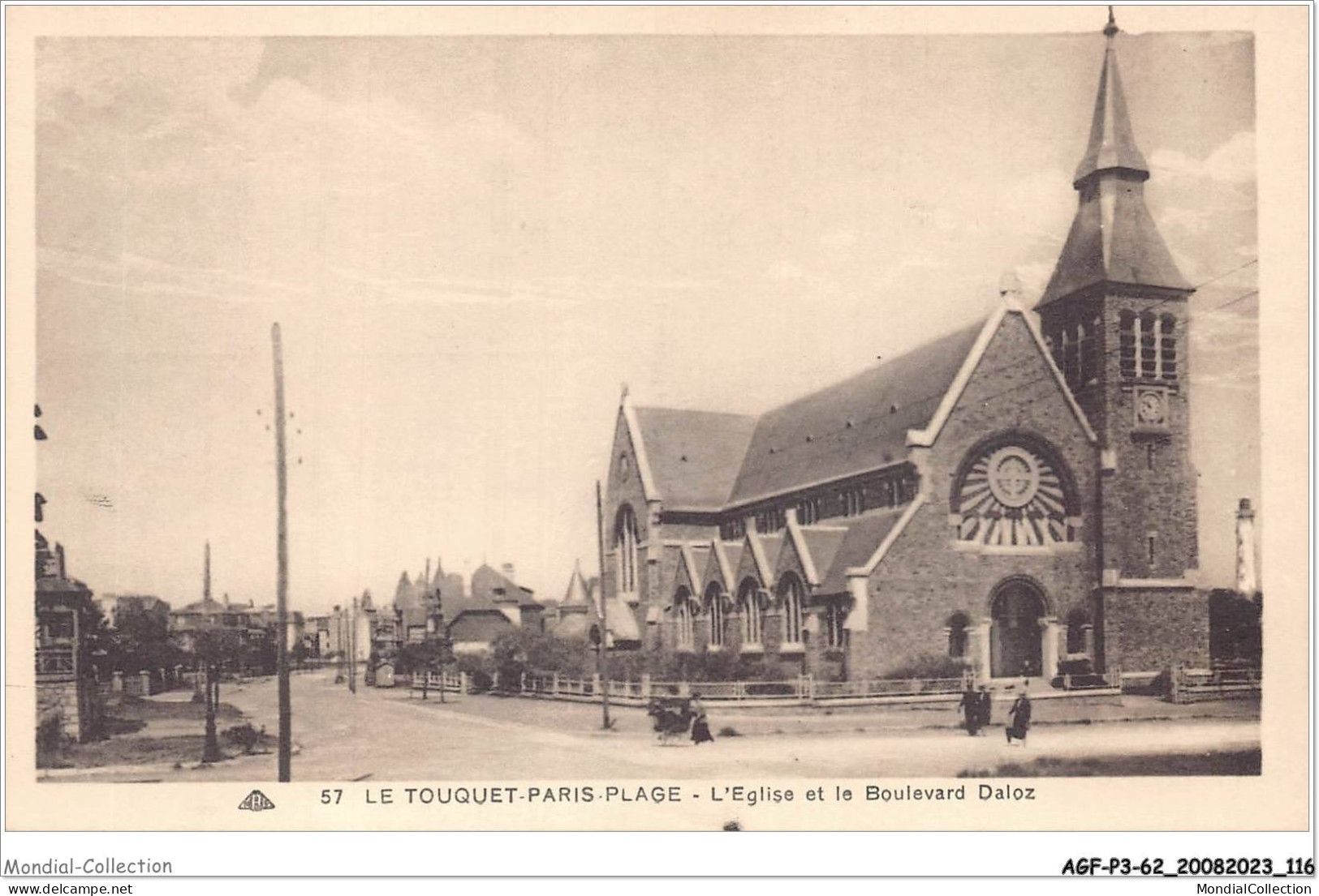 AGFP3-62-0261 - LE TOUQUET PARIS-PLAGE - L'église Et Le Boulevard Daloz  - Le Touquet