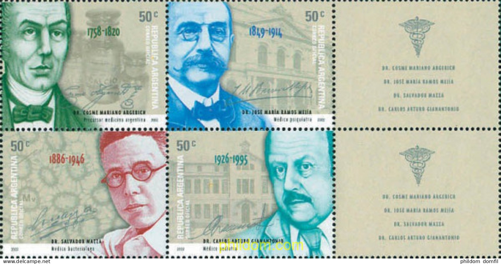 730340 MNH ARGENTINA 2002 MEDICOS - Unused Stamps