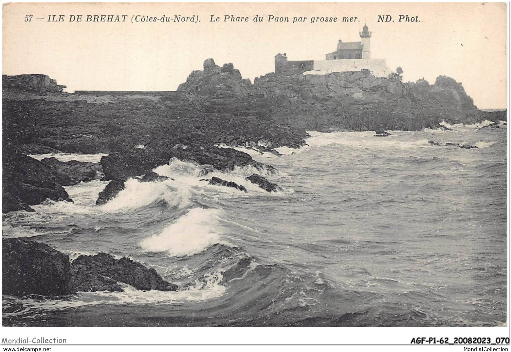 AGFP1-22-0036 - ILE DE BREHAT - Le Phare Du Paon Par Grosse Mer  - Ile De Bréhat