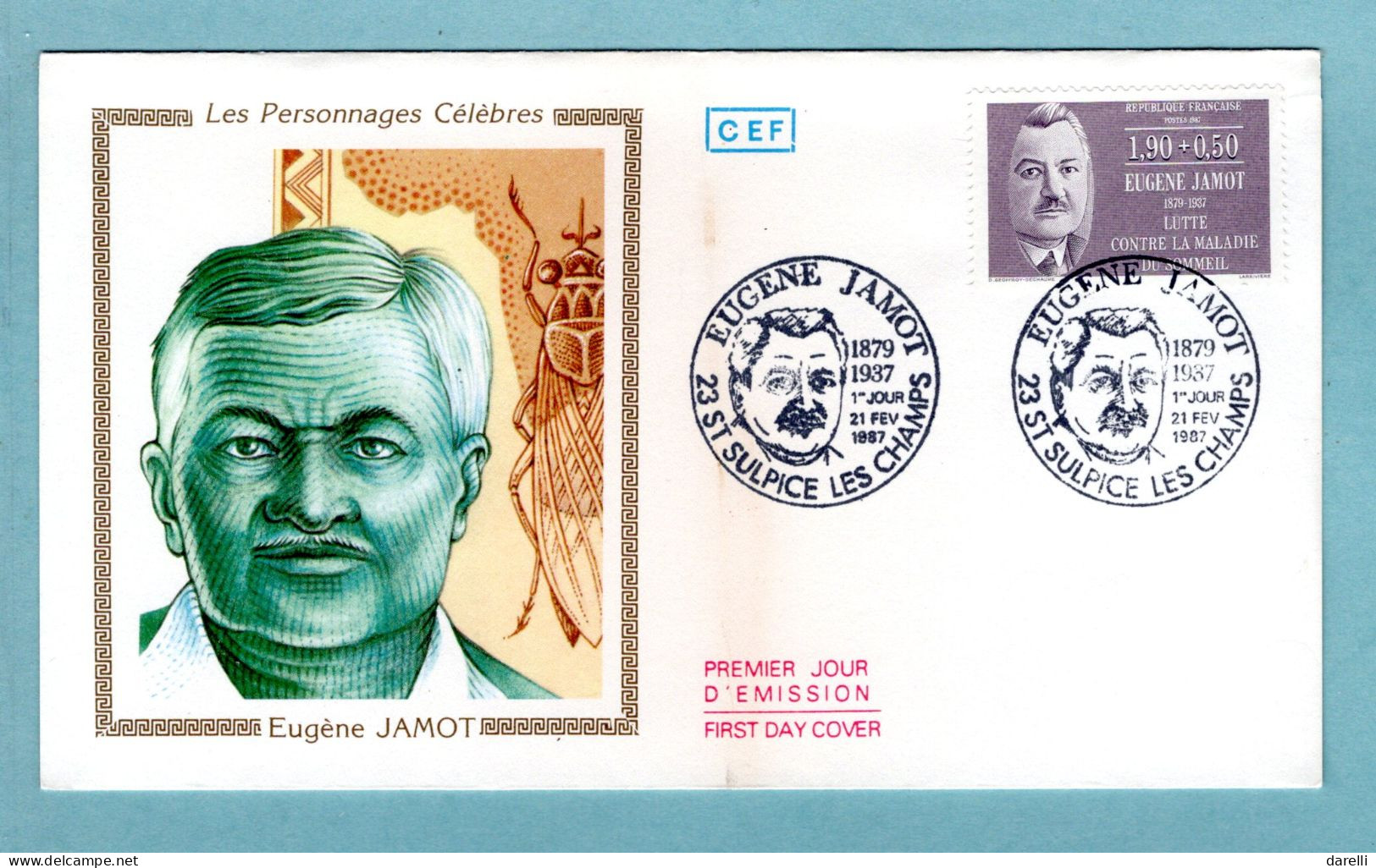 FDC France 1987 - Personnages Célèbres 1987 - Eugène Jamot - YT 2455 - 23 St Sulpice Les Champs - 1980-1989