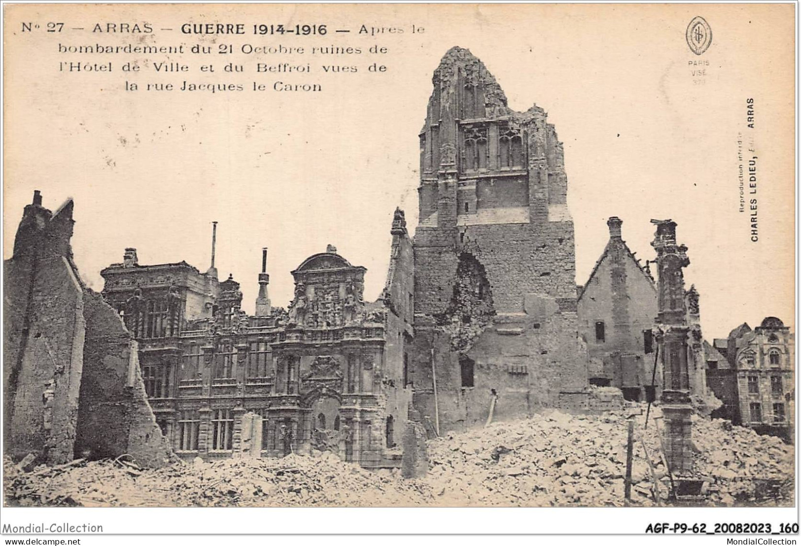 AGFP9-62-0838 - ARRAS - Guerre 1914-1916 - Après Le Bombardement Du 21 Octobre  - Arras