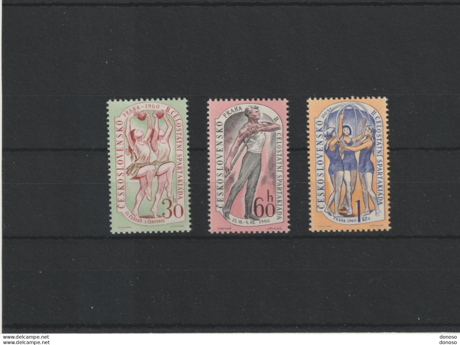 TCHECOSLOVAQUIE 1960 Gymnastique Yvert 1086-1088, Michel 1203- 1205 NEUF** MNH - Unused Stamps