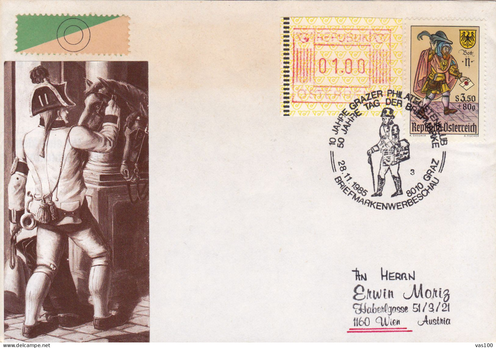 AUSTRIA POSTAL HISTORY / ARMY HABERLGASSE, 28.11.1985 - Storia Postale