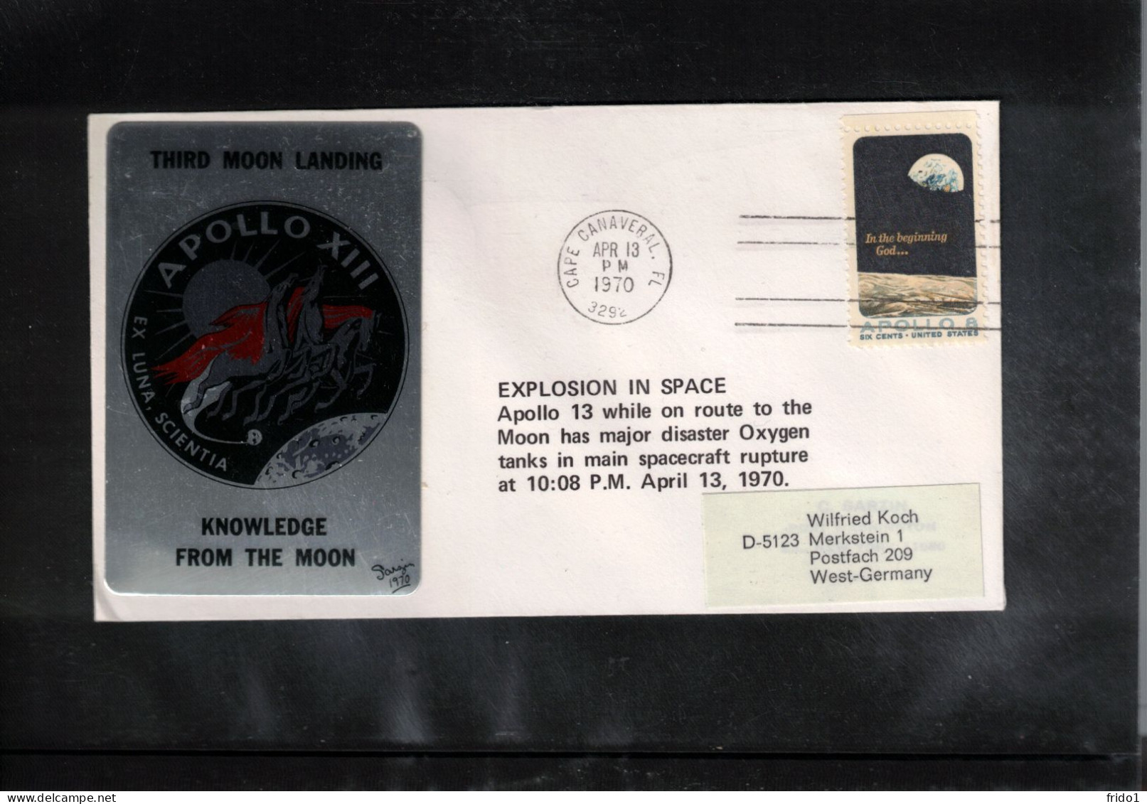 USA 1970 Space / Weltraum - Apollo 13 - Explosion In Space Interesting Postcard - Stati Uniti