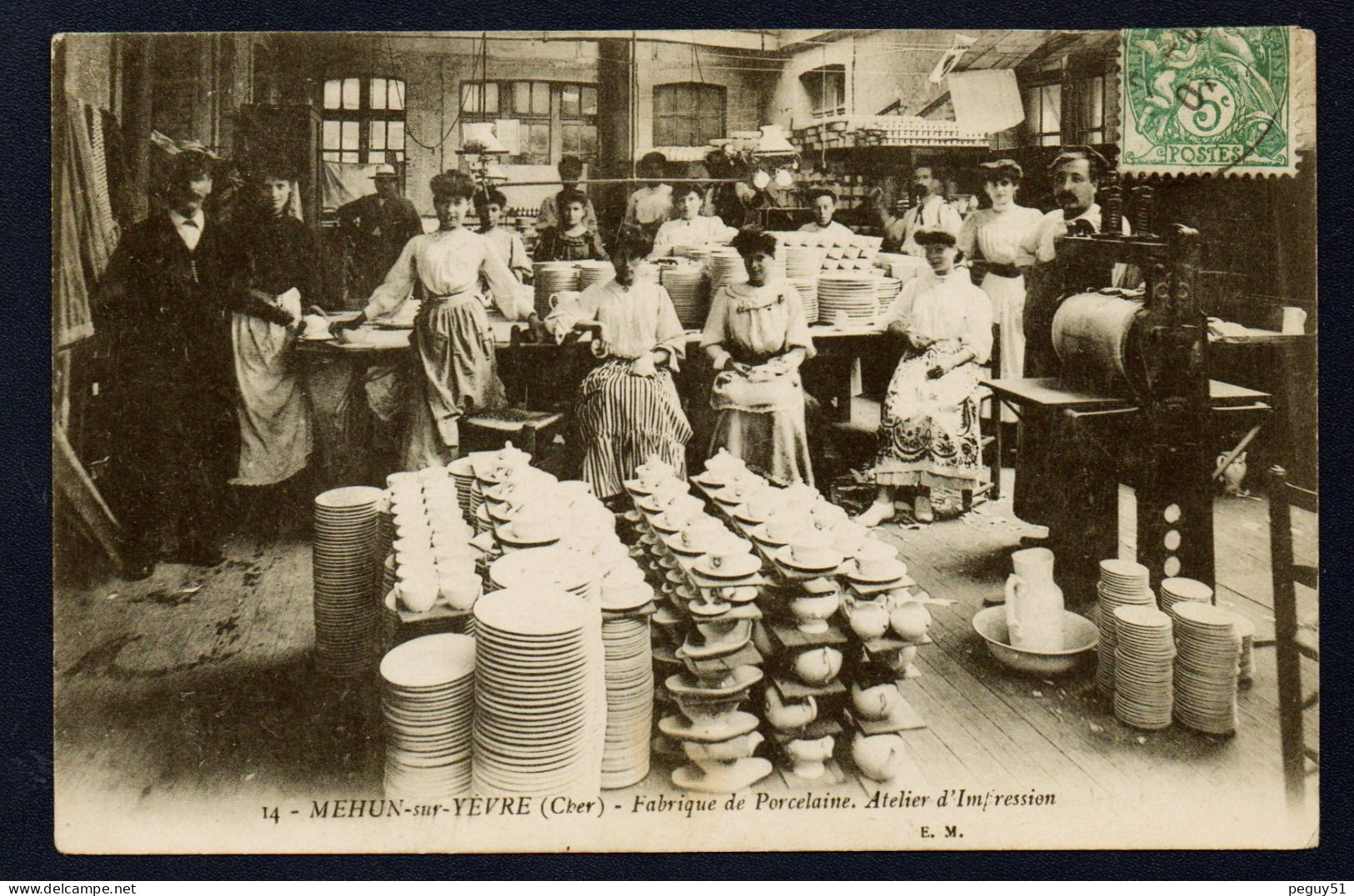 18. Mehun-sur-Yèvre. Fabrique De Porcelaine. Atelier D'impression. ( 1854 - Charles Pillivuyt). 1907 - Mehun-sur-Yèvre