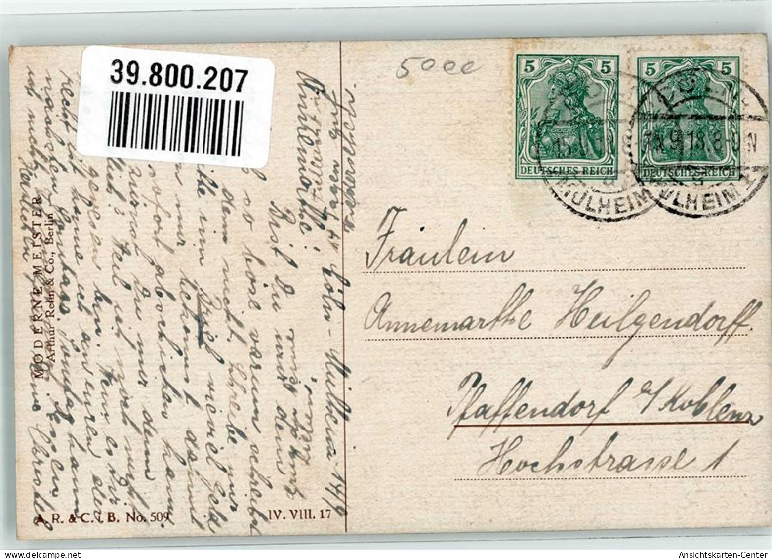 39800207 - Sign. Panitzsch Rob. Hausorgel Frau A.R. U. C.i.B. No. 509 - Andere & Zonder Classificatie