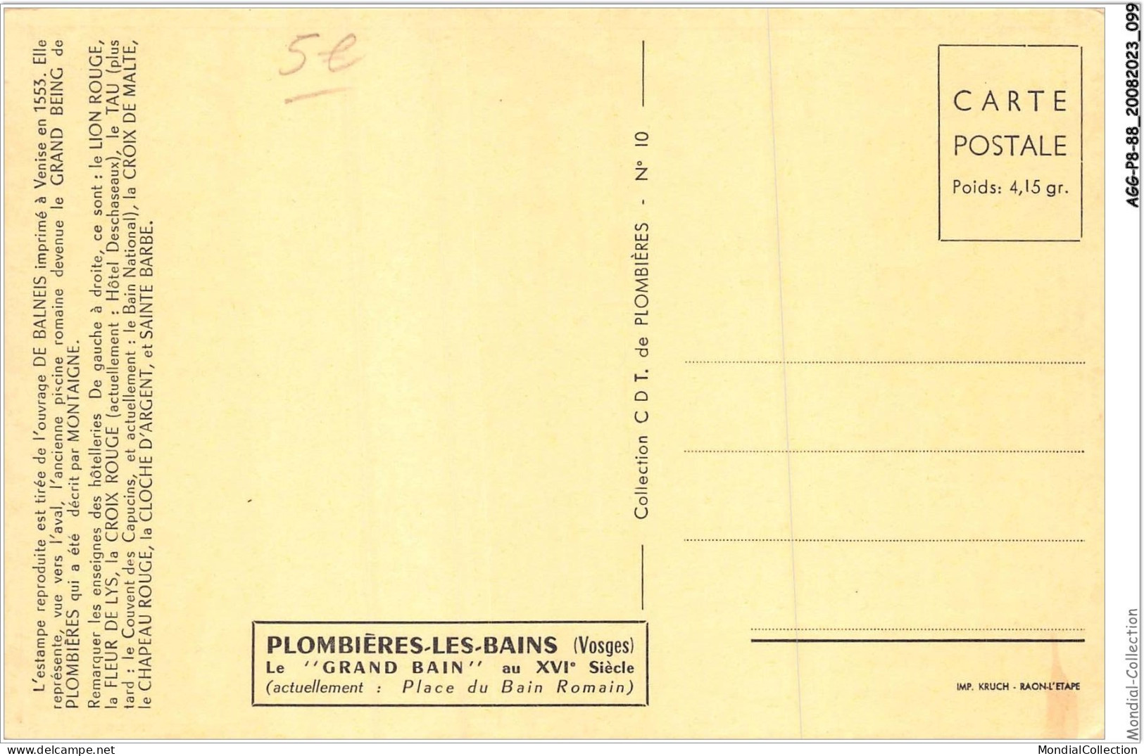 AGGP8-88-0666 - PLOMBIERES-LES-BAINS - Le Grand Bain - Au XVIe Siècle - Plombieres Les Bains