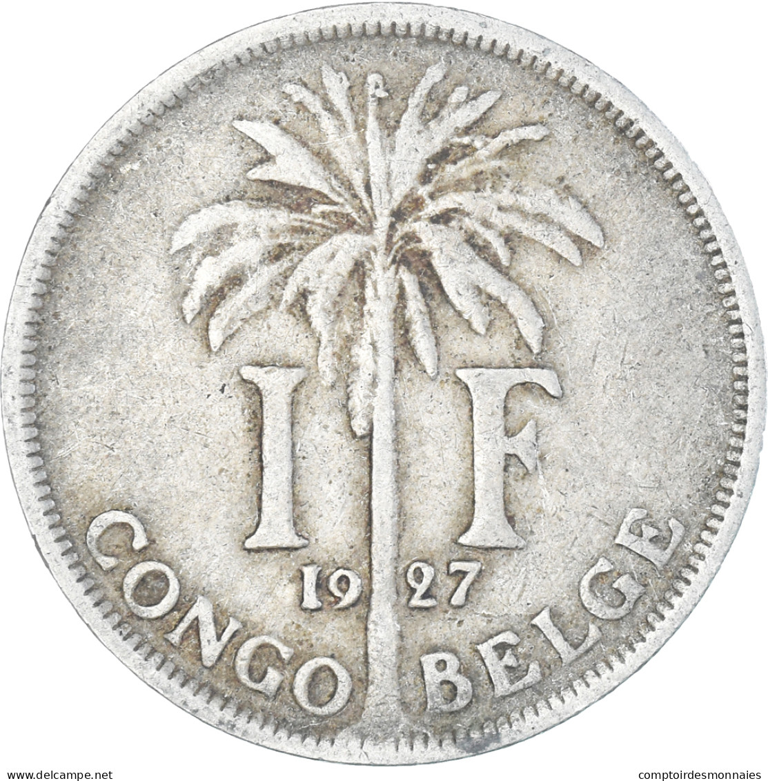 Monnaie, Congo Belge, Albert I, Franc, 1927, TTB, Cupro-nickel, KM:20 - 1910-1934: Albert I.