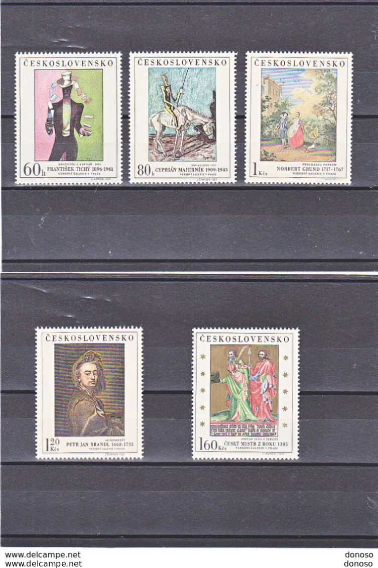 TCHECOSLOVAQUIE 1967 PEINTURES Yvert 1601-1605, Michel 1748-1752 NEUF** MNH Cote 10 Euros - Ungebraucht