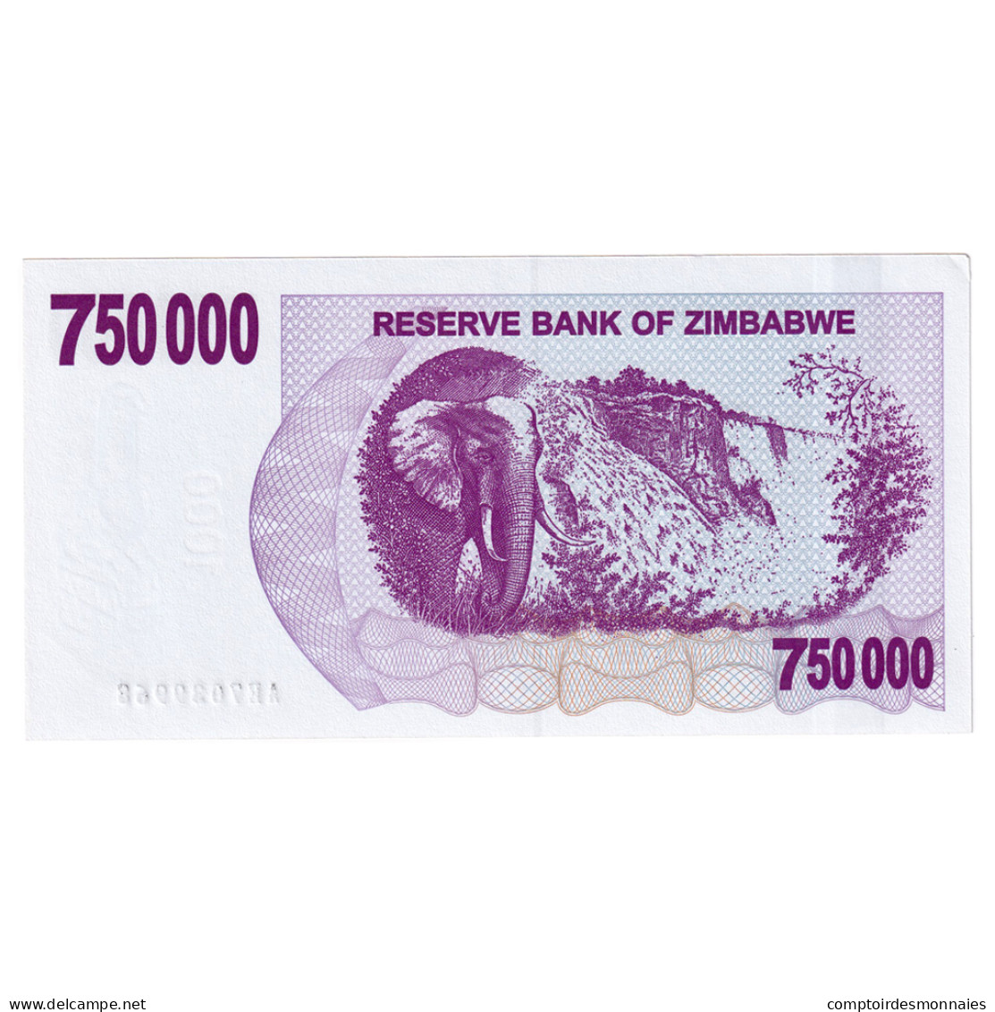Billet, Zimbabwe, 750,000 Dollars, 2006-2008, 2007-12-31, KM:52, NEUF - Simbabwe