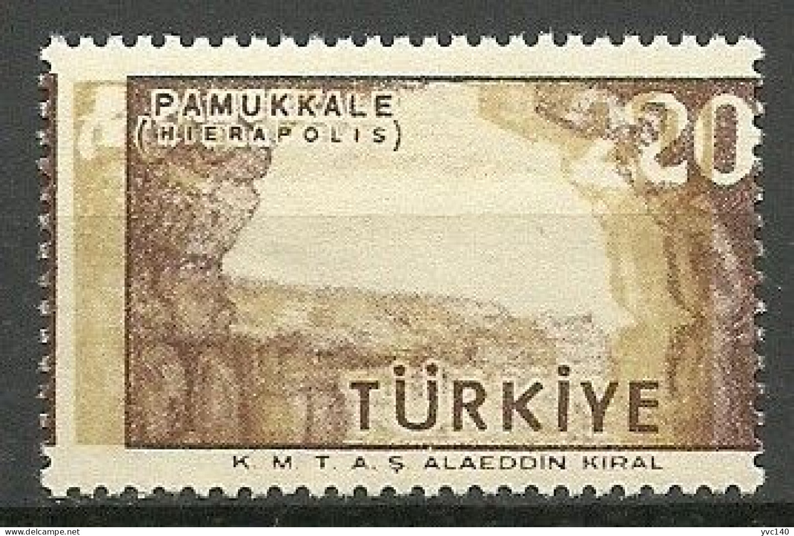 Turkey; 1958 Pamukkale (Hierapolis) 20 K. ERROR "Shifted Print" - Ongebruikt