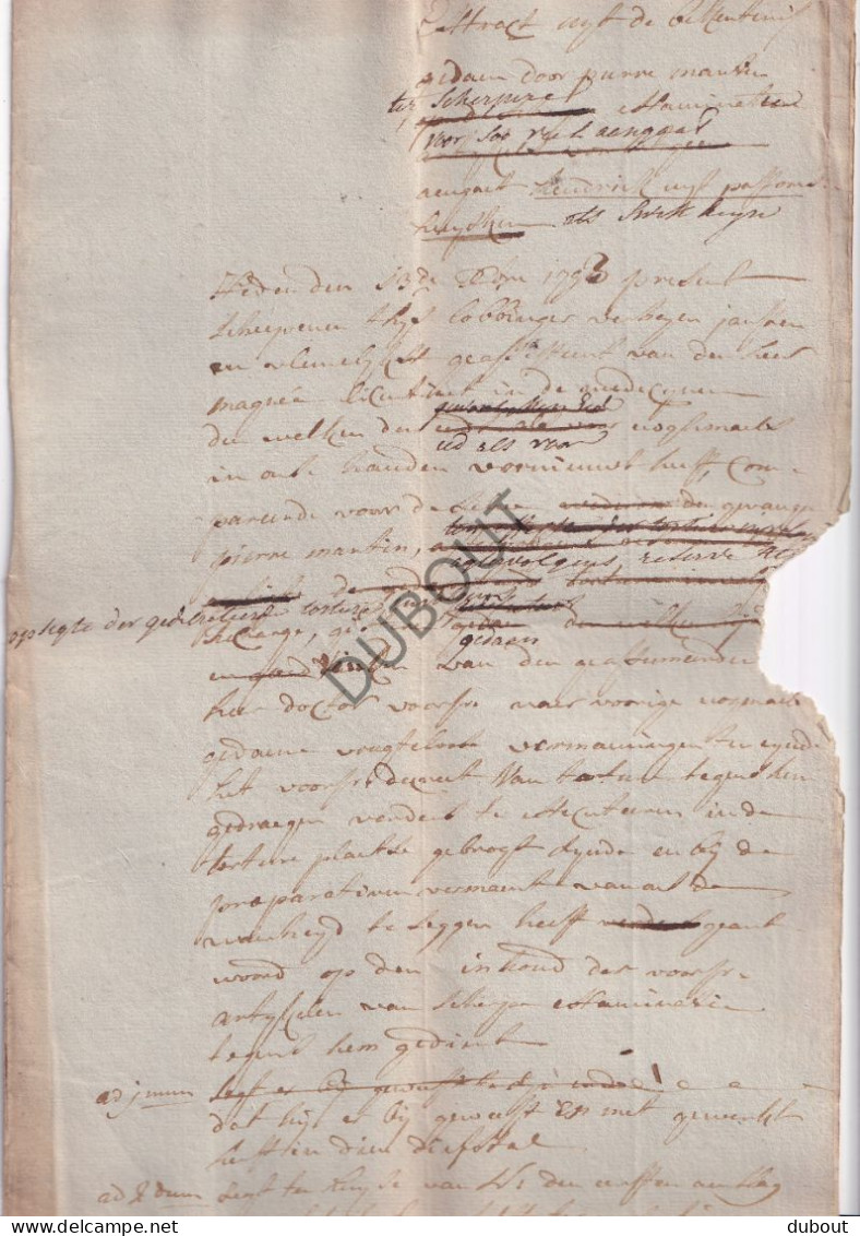 Limburg/Neeroeteren - Manuscript  1793 - Betreft Gevangene Pierre Mantin (V3100) - Manuscrits
