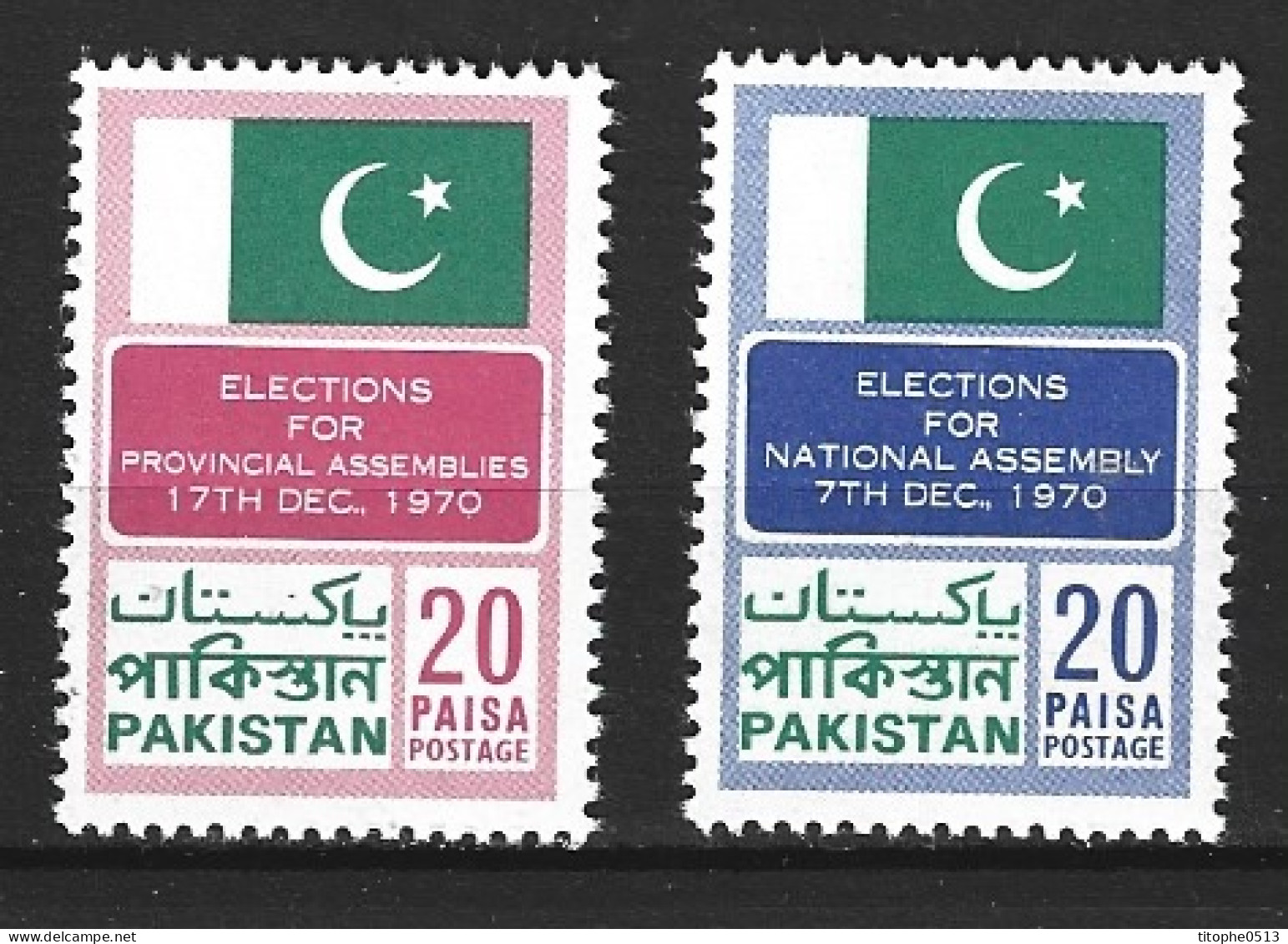 PAKISTAN. N°295-6 De 1970. Elections. - Pakistan