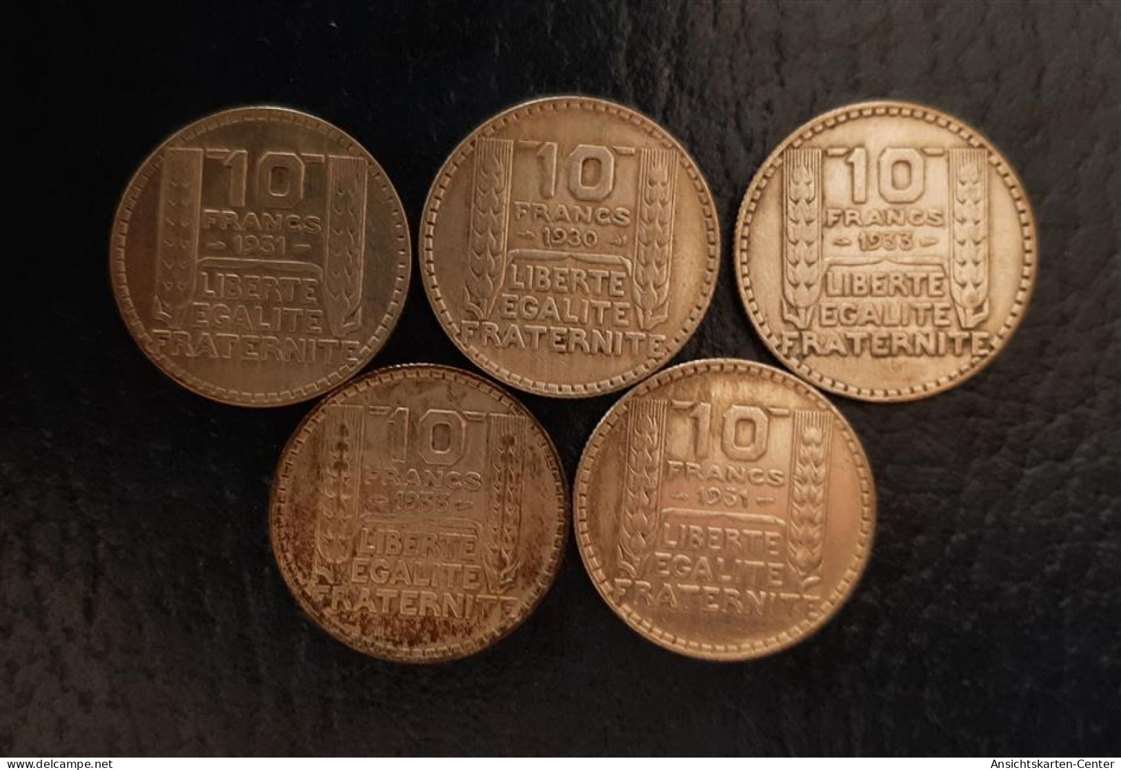 13707507 - Frankreich 5 X 10 Francs Bis 1933 Feinheit 680/1000 Silber Feingewicht 34 G - Münzen (Abb.)